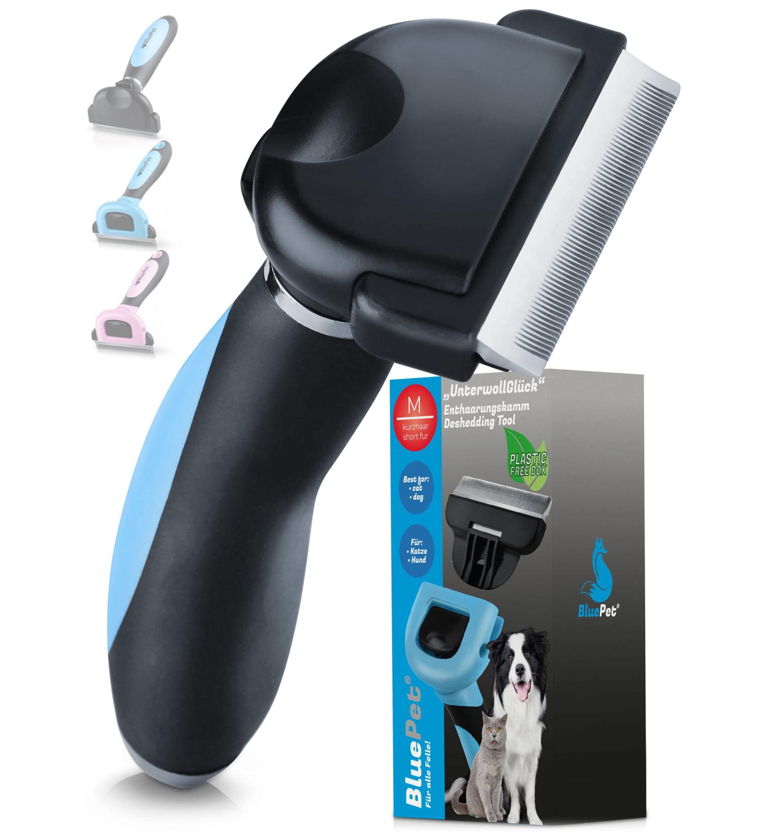 Bluepet Unterwollgl ck Brush for Shorthair Dogs & Cats - Reduces Shedding by 90% - Undercoat & Top Hair Care - Buy Online on GoSupps.com