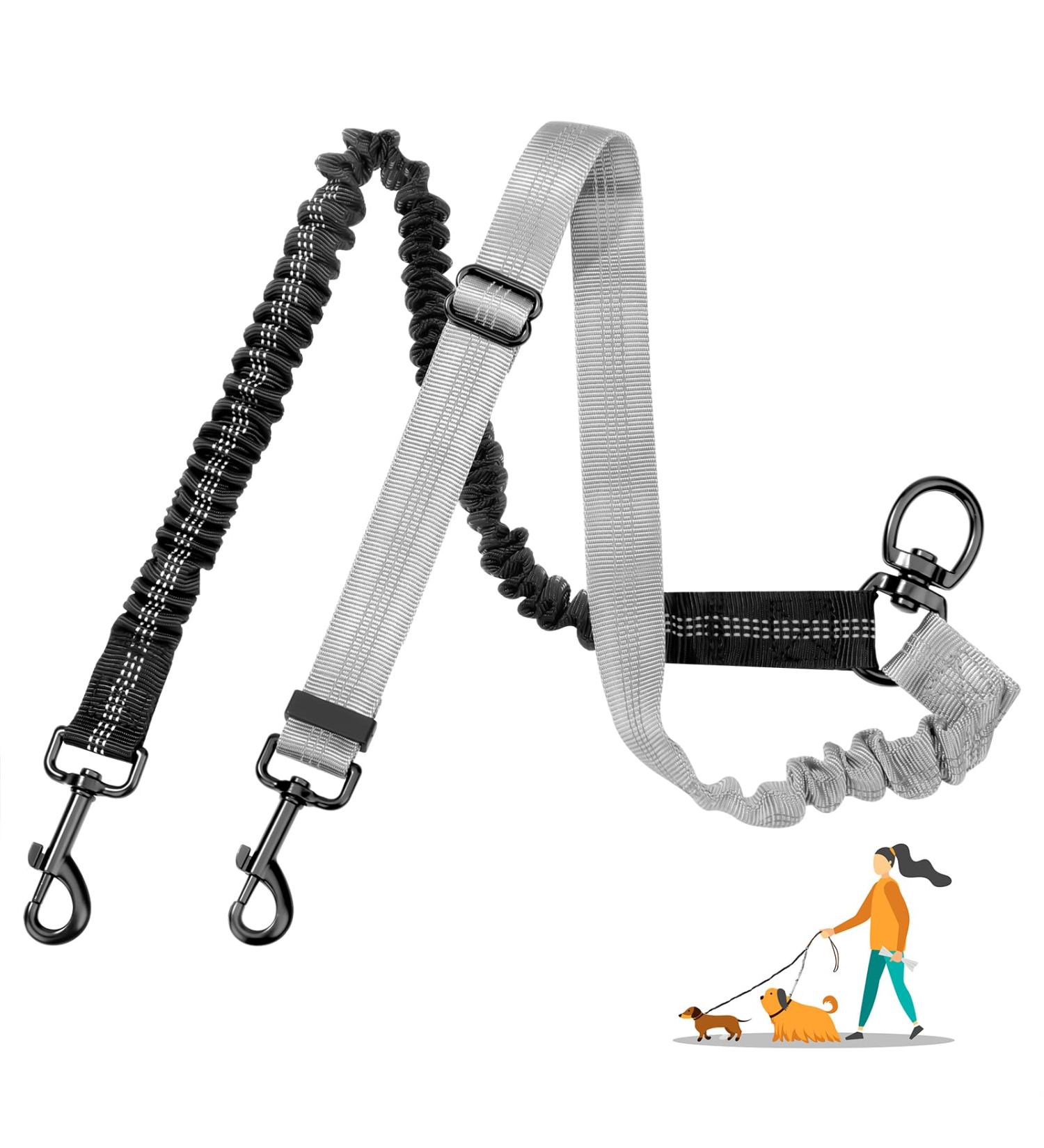 Double Dog Leashes - Reflective 360 Rotatable Adjustable for Training & Walking - International Shipping Available - Buy Online on GoSupps.com