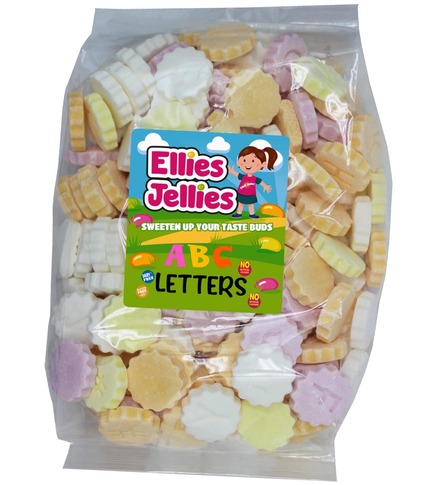 Ellies Jellies Alphabet Letters 1Kg Bag ABC Alphabet Letters- Retro Sweets- Old Fashioned Sweet