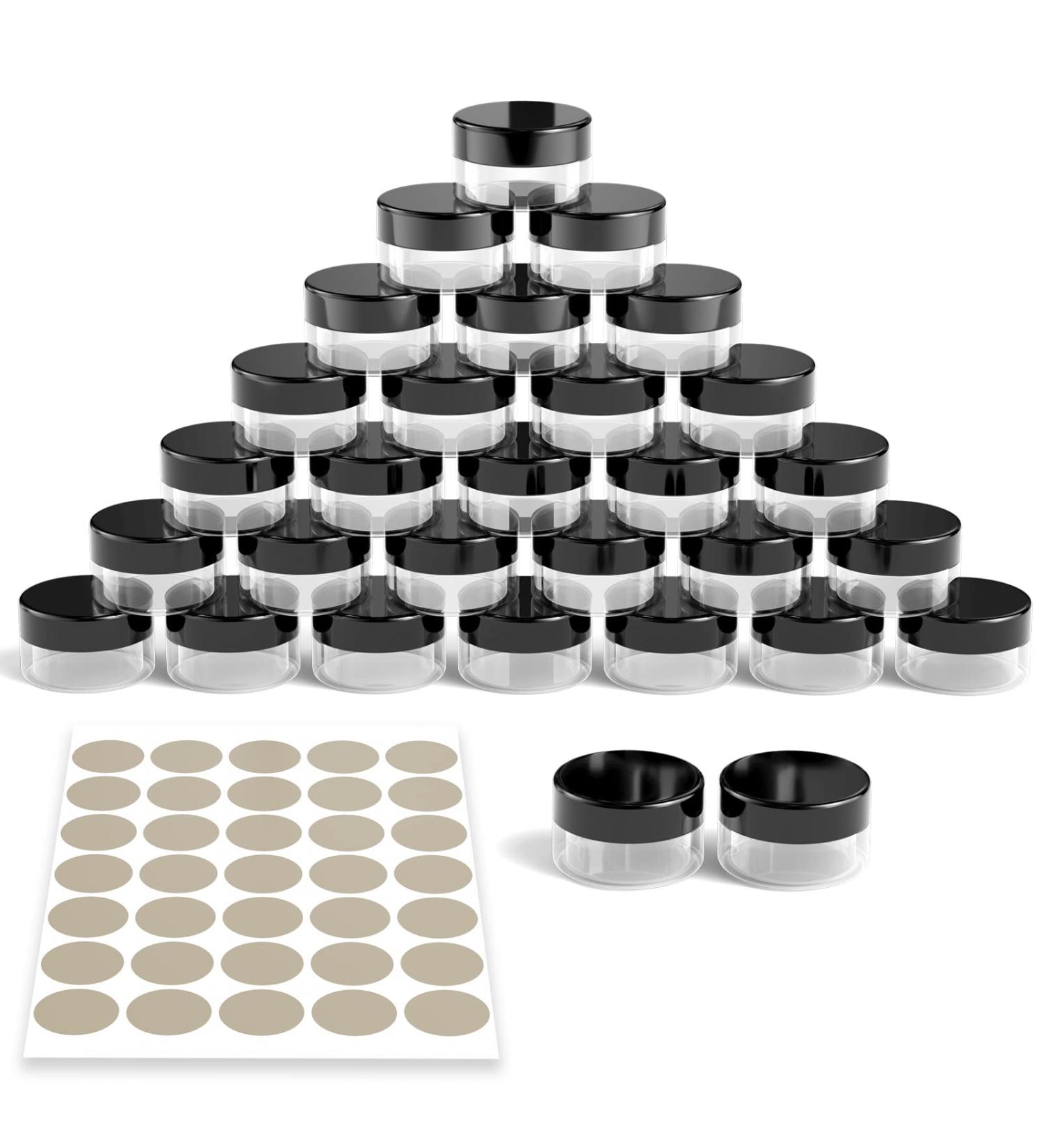 Newans 30-Piece Clear Jars with Screw Caps - Ideal for Make-up Creams & Lotions - Transparent 10G10ml Containers with Stickers - Buy Online on GoSupps.com