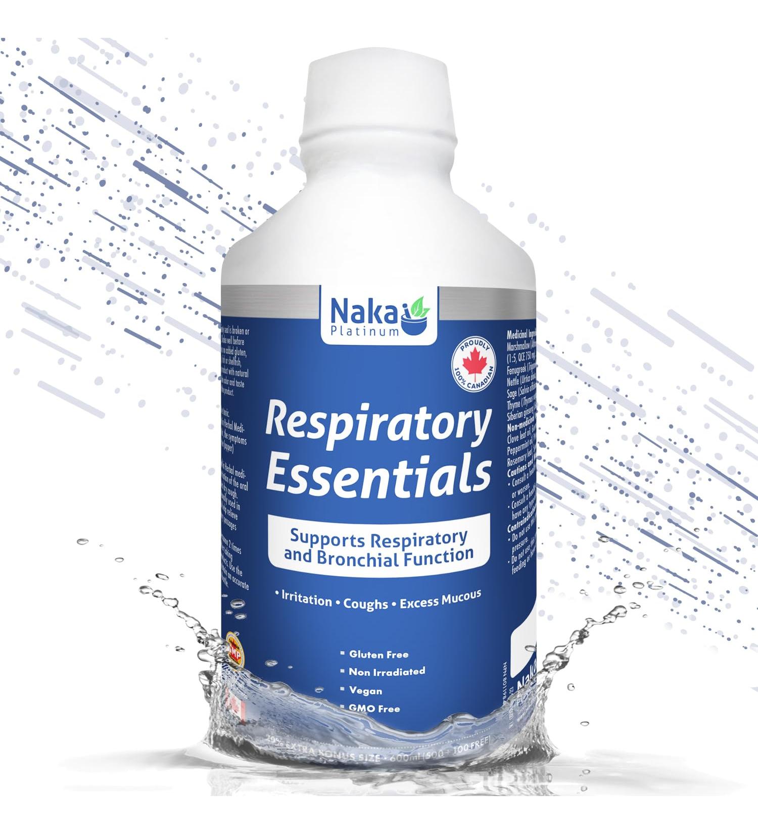 250ml Naka Platinum Respiratory Essentials Supports Respiratory and Bronchial Function Irritation Coughs Excess Mucous Made in Canada (250ml) 250 ml (Pack of 1) - Buy Online on GoSupps.com