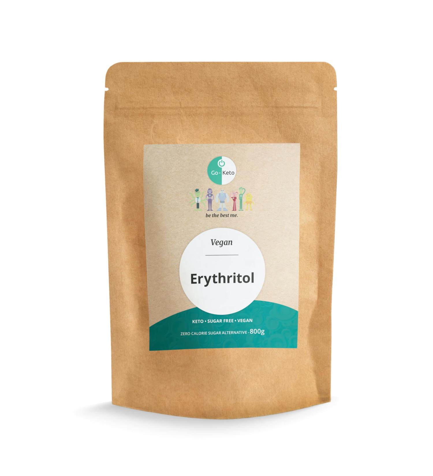 Go-Keto Erythritol 800g | Calorie-Free Sugar Substitute | Natural Keto Diet Sweetener | Vegan & Tooth-Friendly Sugar Alternative - Buy Online on GoSupps.com