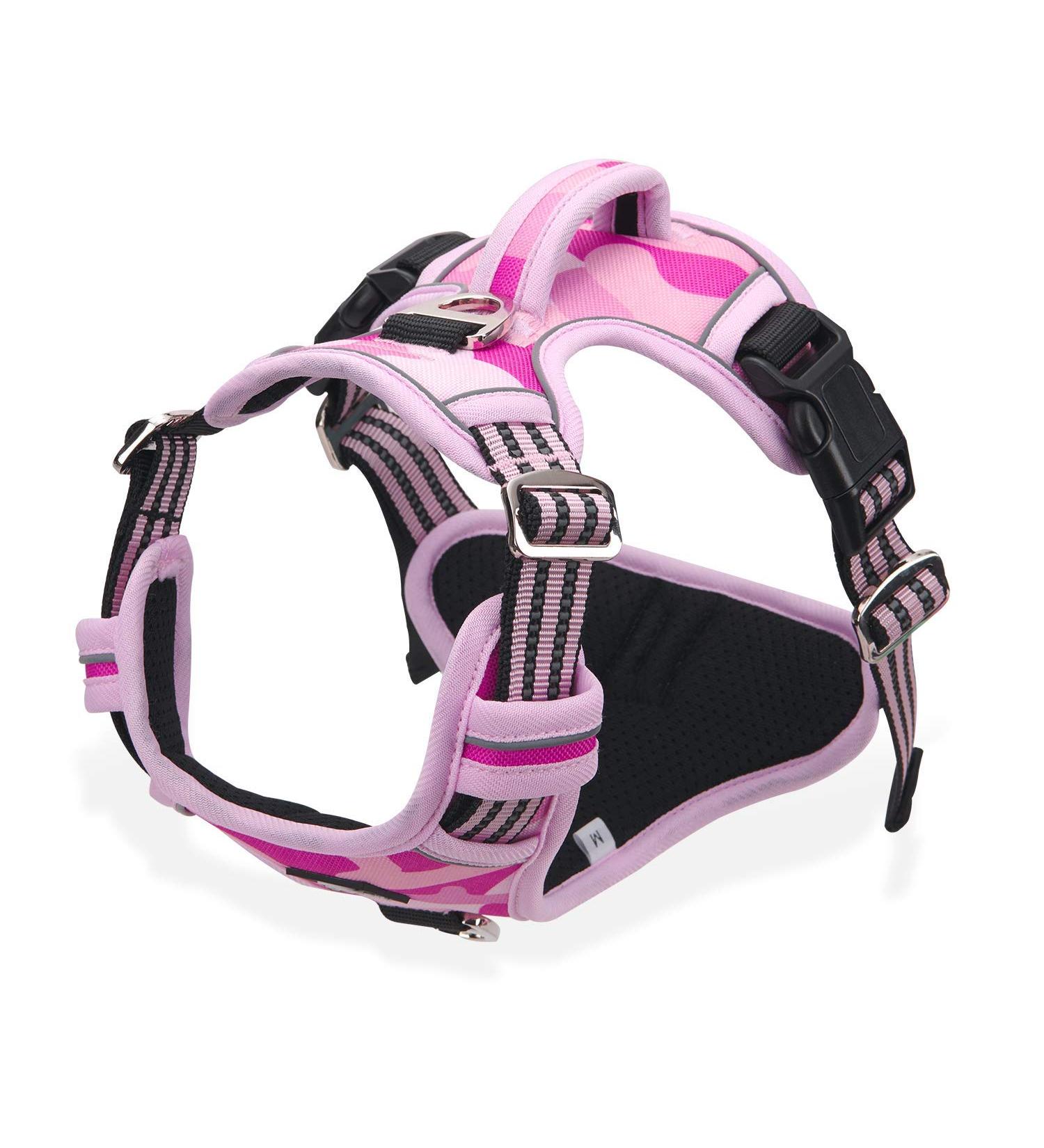 Dociote Anti-Pull Dog Harness & Safety Tableware - Reflective Handle Camo Pink | Perfect for Medium & Large Dogs - Buy Online on GoSupps.com