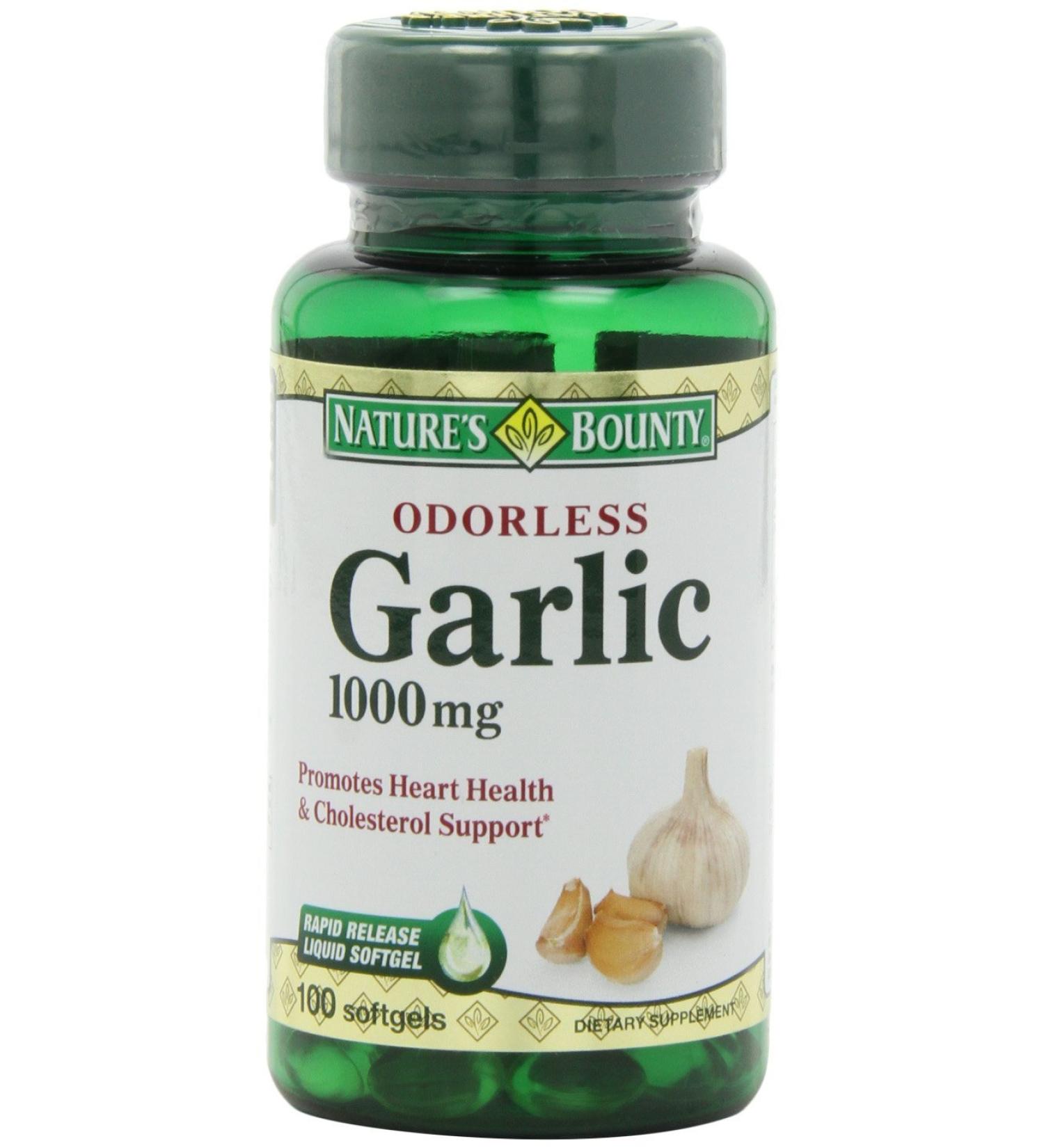 Nature's Bounty Garlic Extract 1000 mg 100 Rapid Release Softgels (Pack of 6)