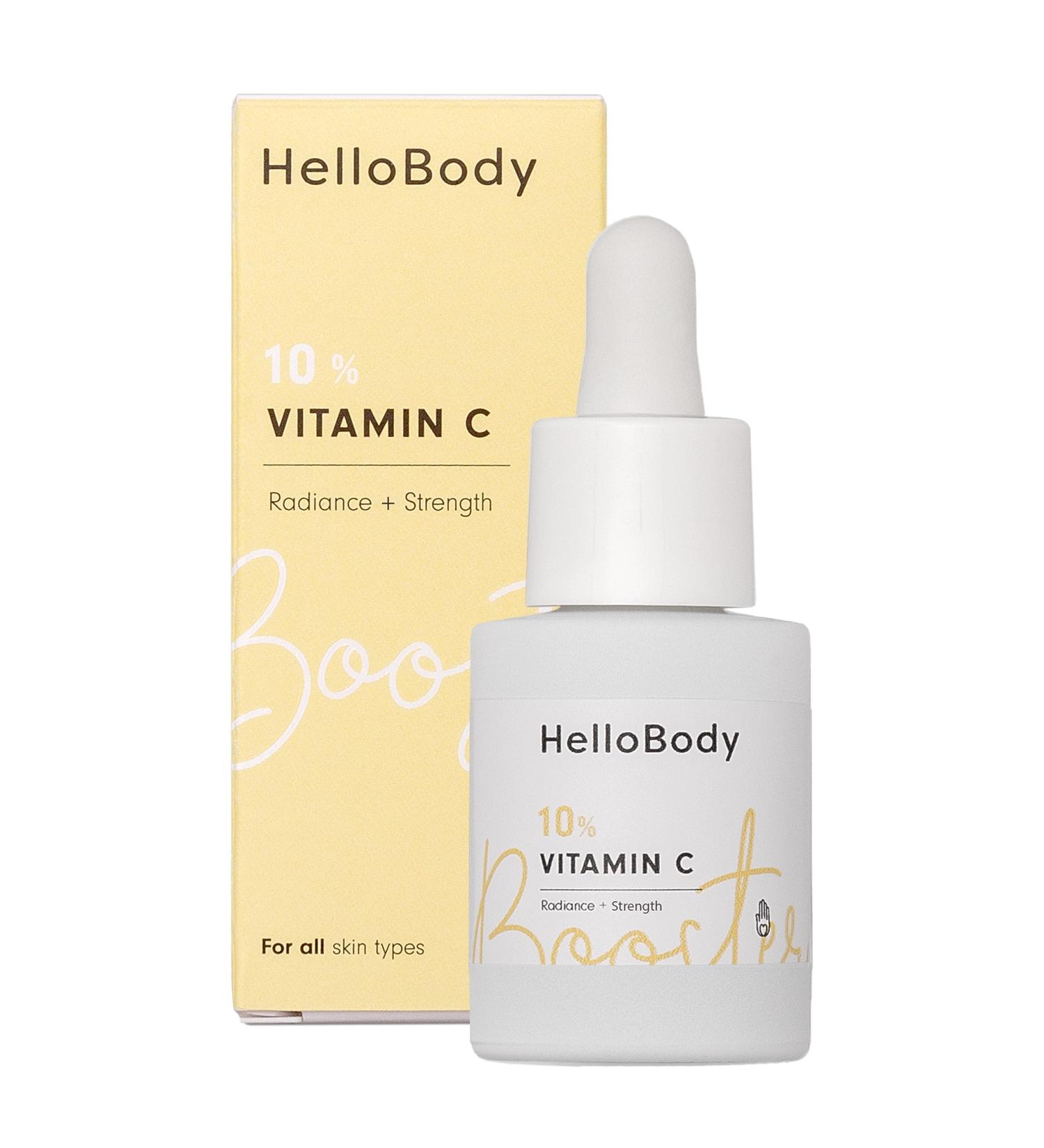 HelloBody HelloBody 10% Vitamin C Booster (15ml) - Revitalizing and Protective Vitamin C Serum with Hyaluronic Acid - Facial Care Booster for Mixing - Buy Online on GoSupps.com