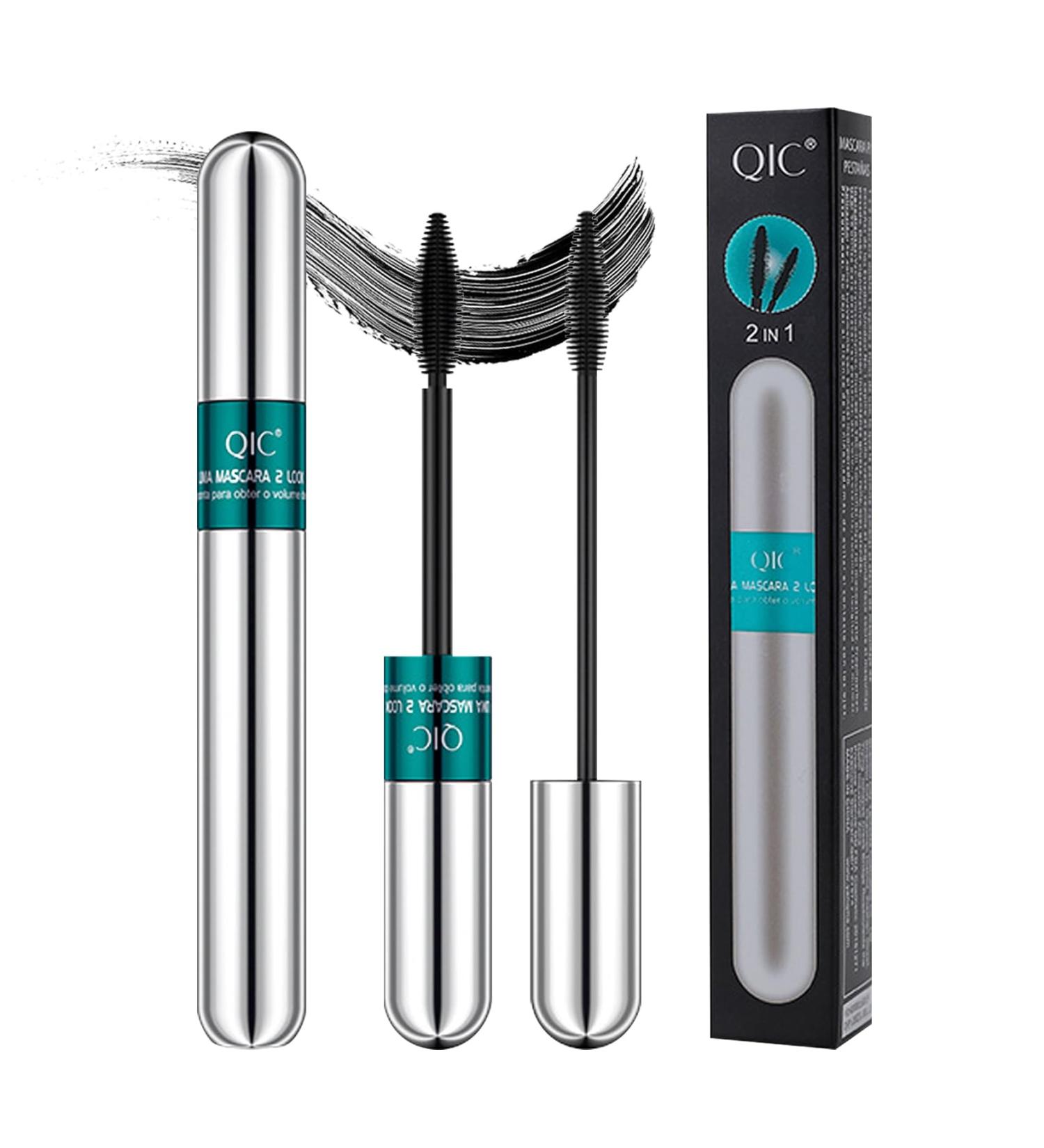 Black Mascara Waterproof Lash Cosmetics 2 In 1 Mascara 5x Longer Lengthening & Thickinging Effect Superstrong & No Clumping Easy to Apply Magic 4d Silk Fiber Mascara Makeup - Buy Online on GoSupps.com