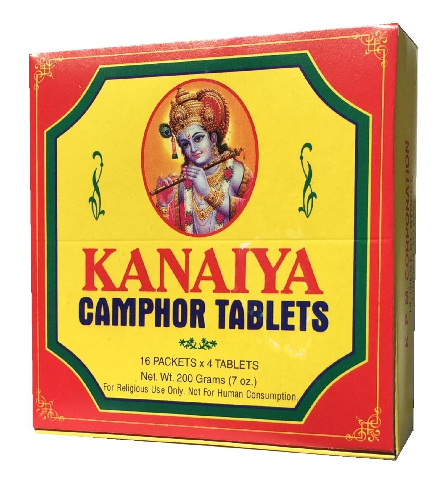 Camphor Tablets from India - 200 Grams - 64 Tablets (16 Blocks of 4) Brand