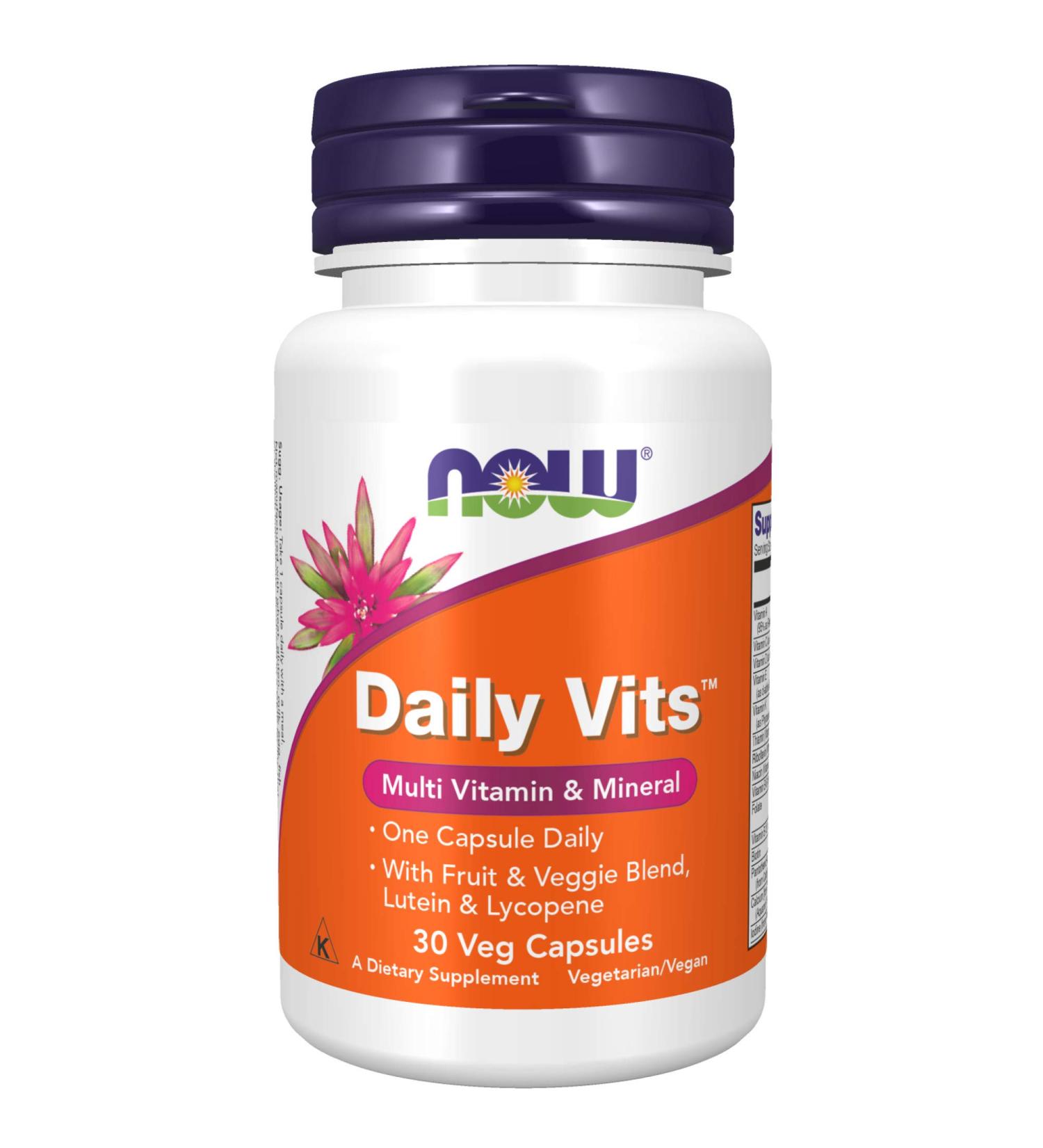Now Foods Daily Vits Multi Vitamin & Mineral 30 Veg Capsules - Boost Health & Immunity - Buy Online on GoSupps.com
