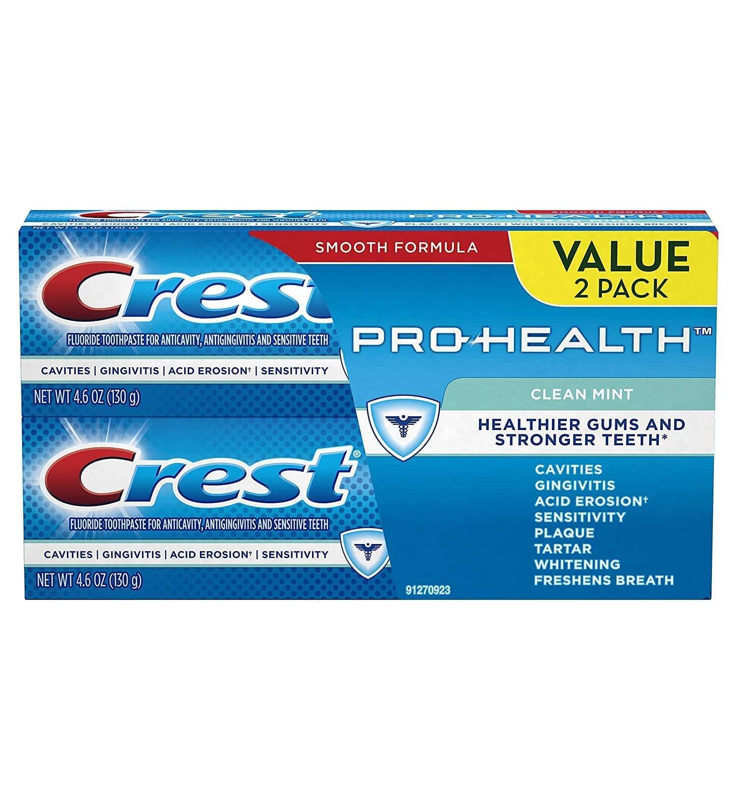 Crest Pro-Health Toothpaste Clean Mint 4.6 oz (Pack of 2) - Buy Online on GoSupps.com