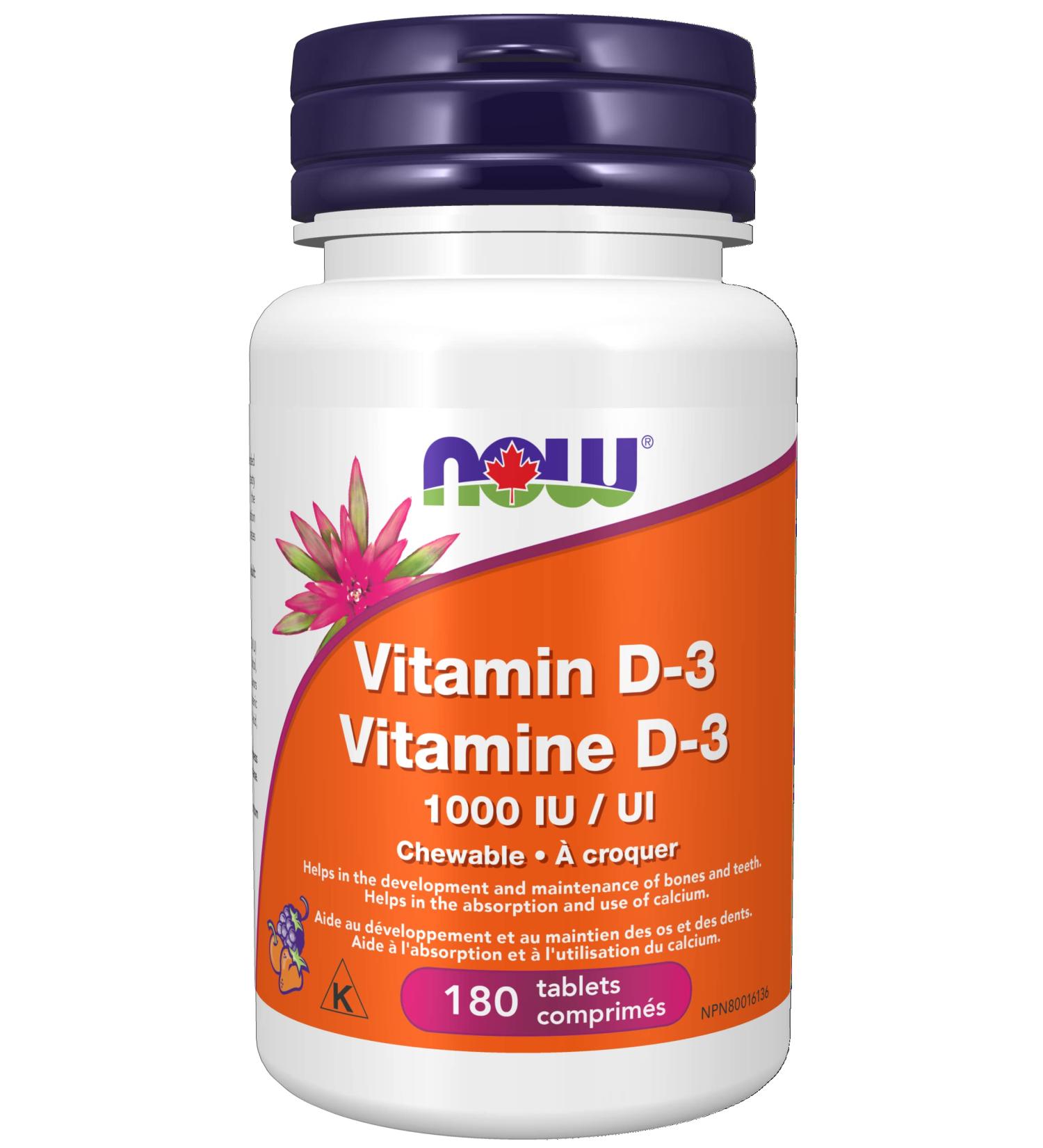 Now Vit D-3 1 000 IU Chewable 180 Loz - Buy Online on GoSupps.com