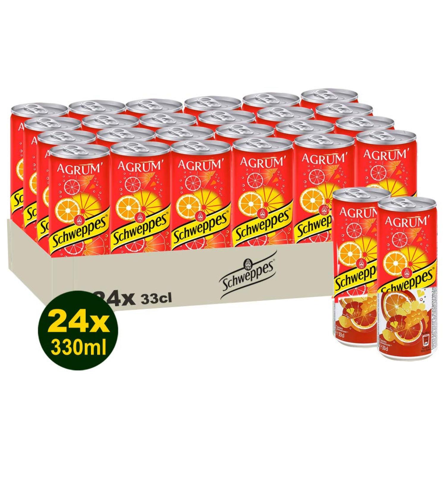 SCHWEPPES AGRUM 24 x 330 ml (7900 ml) - Soft Canister - Blender Natural Flavours - Buy Online on GoSupps.com