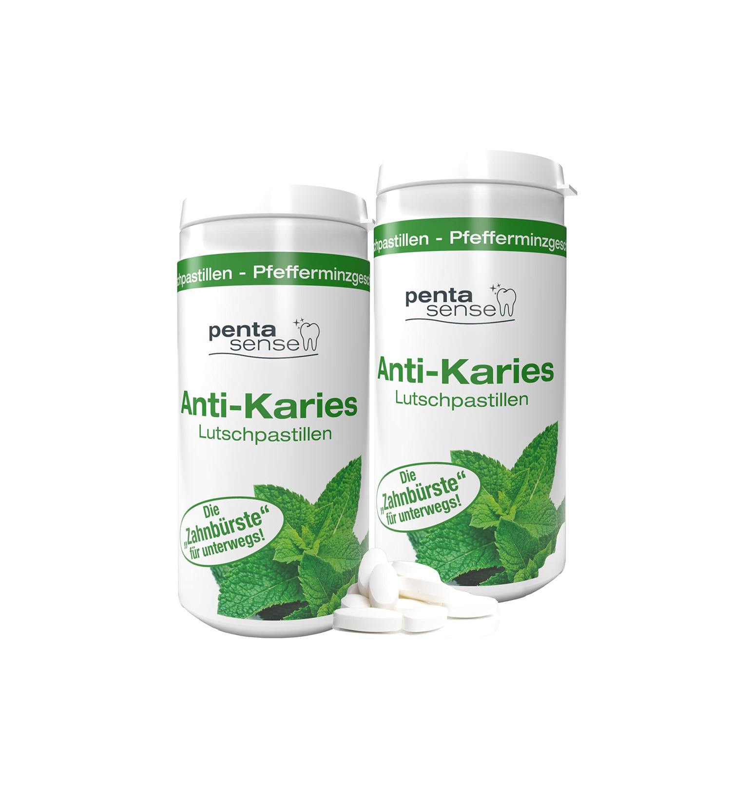 Penta -Sense Xyliti Anti-Caries Lollipops with Peppermint - 2x150 Pieces for Enamel Protection Against Plaque & Acidity - International Shipping Available - Buy Online on GoSupps.com