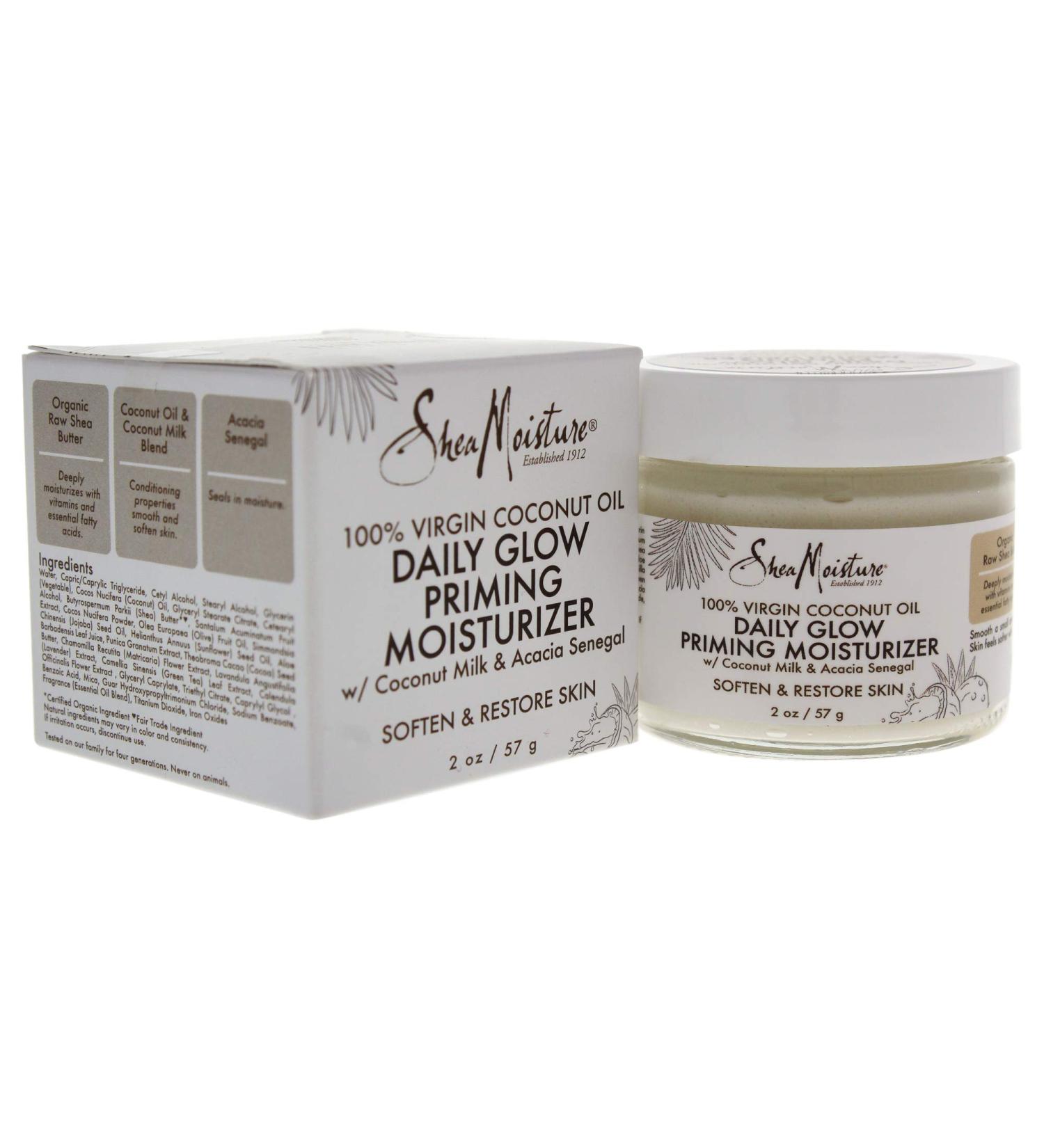 Shop Shea Moisture 100% Virgin Coconut Oil Daily Glow Priming Moisturizer - 2 oz Unisex | International Shipping Available - Buy Online on GoSupps.com