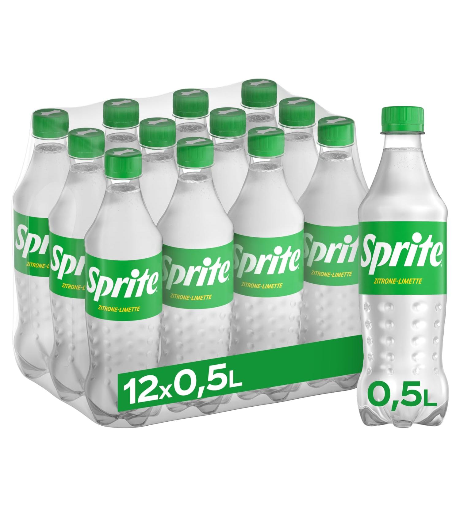 Sprite maximum refreshment with lime and lemon taste in practical bottles 12 x 500 ml disposable bottles lemon 500 ml (12 Pack)