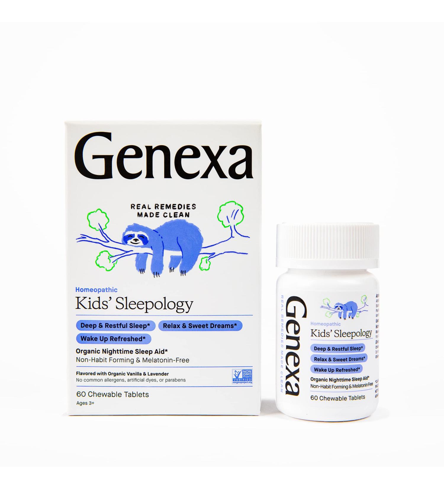 Genexa Children's Sleepology Organic Sleep Aid - Vanilla Lavender, 60 Chewable Tablets for Ages 3+ - Buy Online on GoSupps.com
