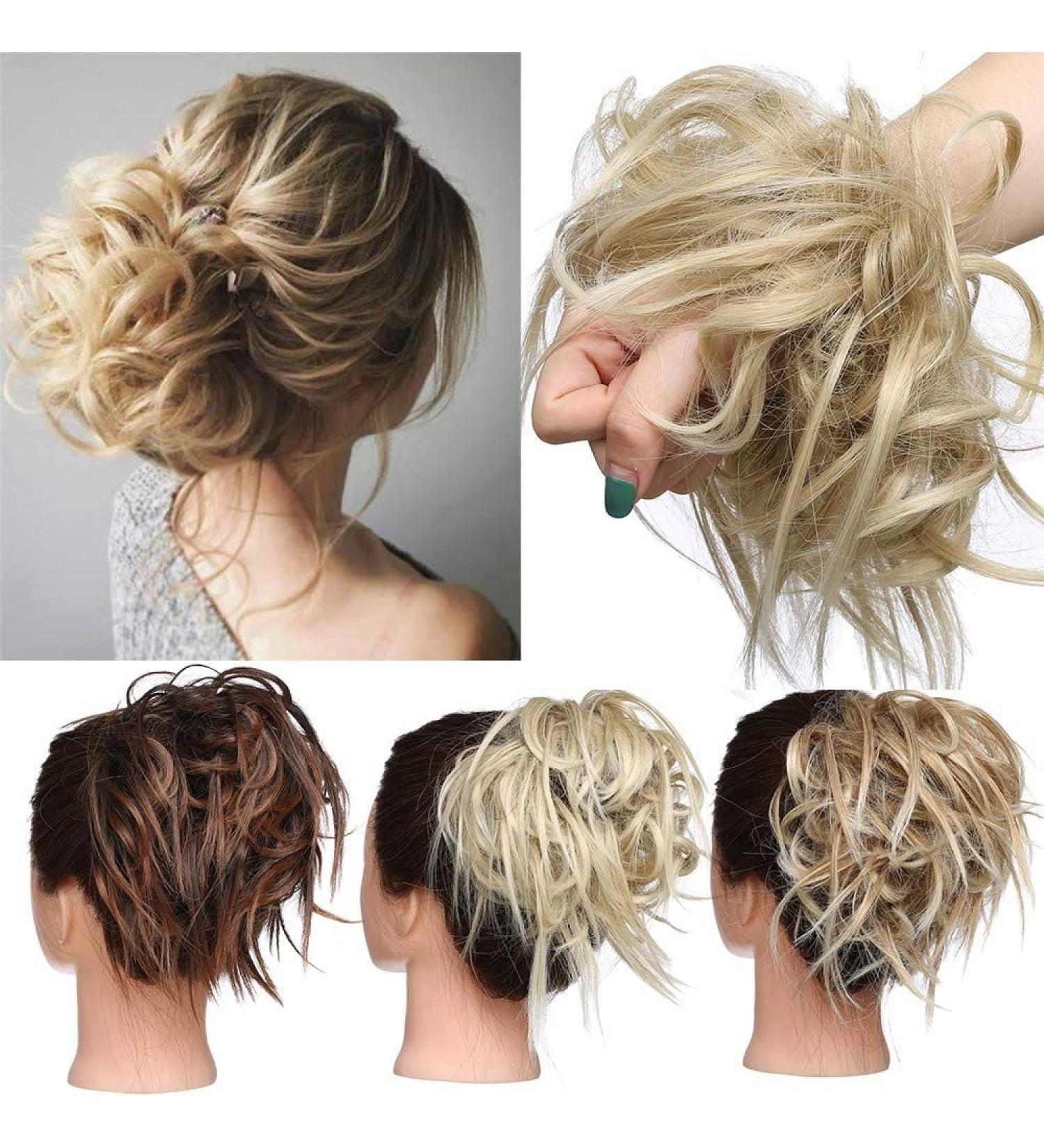 Tess Hair Part Dutt Hair Tie | Medium Blonde Hair Extensions for Women | 45g Smooth Knot Updo | Affordable Hair Accessories - Buy Online on GoSupps.com