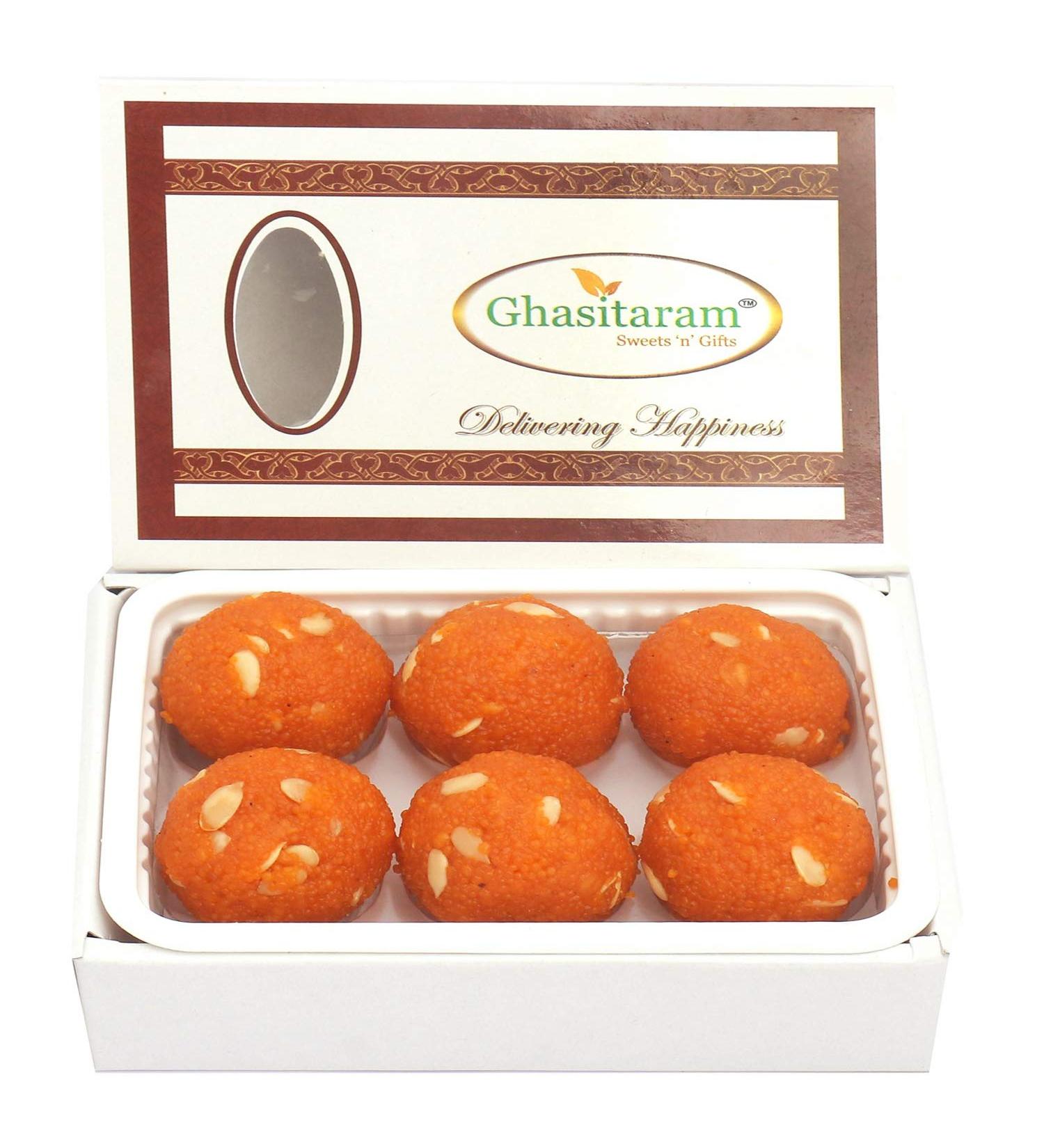 Ghasitaram Gifts Diwali Gifts Diwali Sweets - Motichoor Laddoo Box (200 GMS) - Buy Online on GoSupps.com