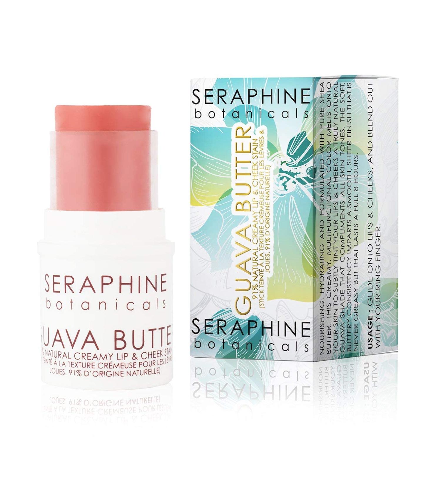 Seraphine Botanicals 91% Natural Creamy Lip & Cheek Stain Butter (Guava) | Multi-Purpose Beauty Product - Buy Online on GoSupps.com