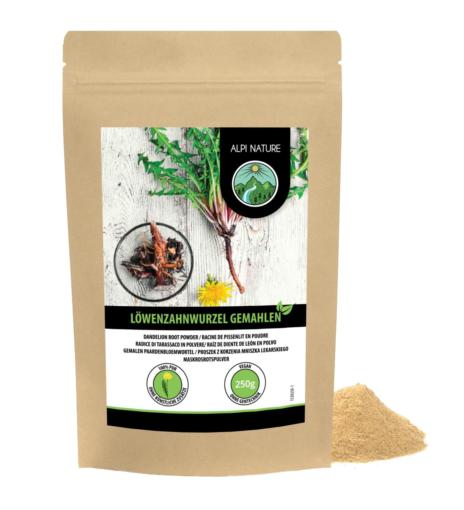 Ground Dandelion Root (250g) Gently Dried Dandelion Root 100% Pure & Natural for Beverage Preparation & Food Seasoning - Buy Online on GoSupps.com