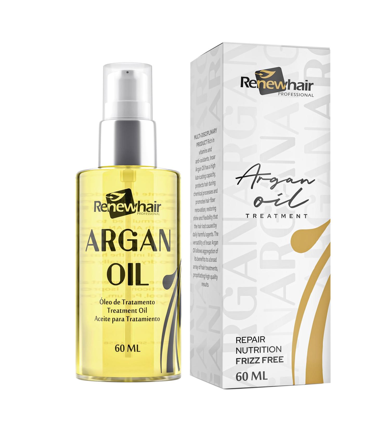 RENEW HAIR PROFESSIONAL Argan Oil 60 ml for shiny hair treatment hydration protection nutrition - Buy Online on GoSupps.com