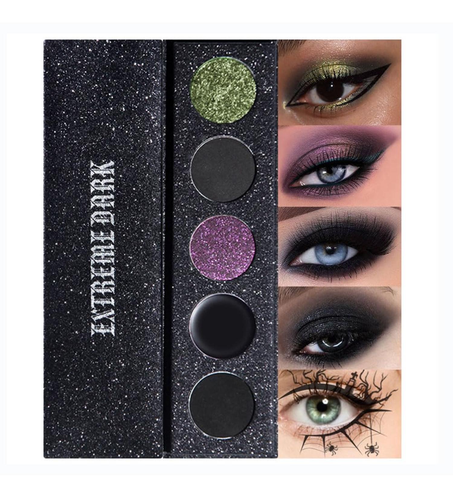 5-Color Extreme Dark Black Smoky Eye Shadow Liner Palette - Vegan & Cruelty-Free for Halloween & Creative Makeup - Buy Online on GoSupps.com
