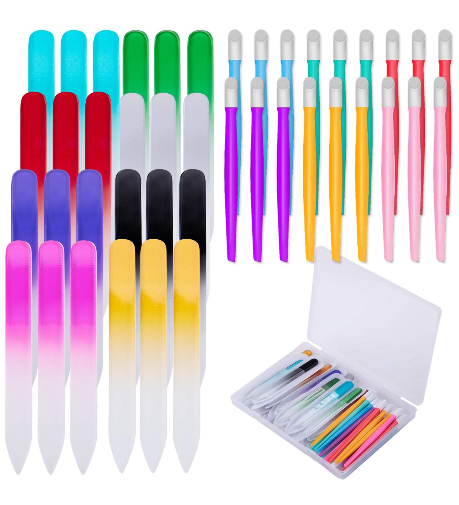 BQTQ 42 Piece Glass Nail Files & Cuticle Pusher Set - Manicure Kit for Natural Nail Care - Buy Online on GoSupps.com