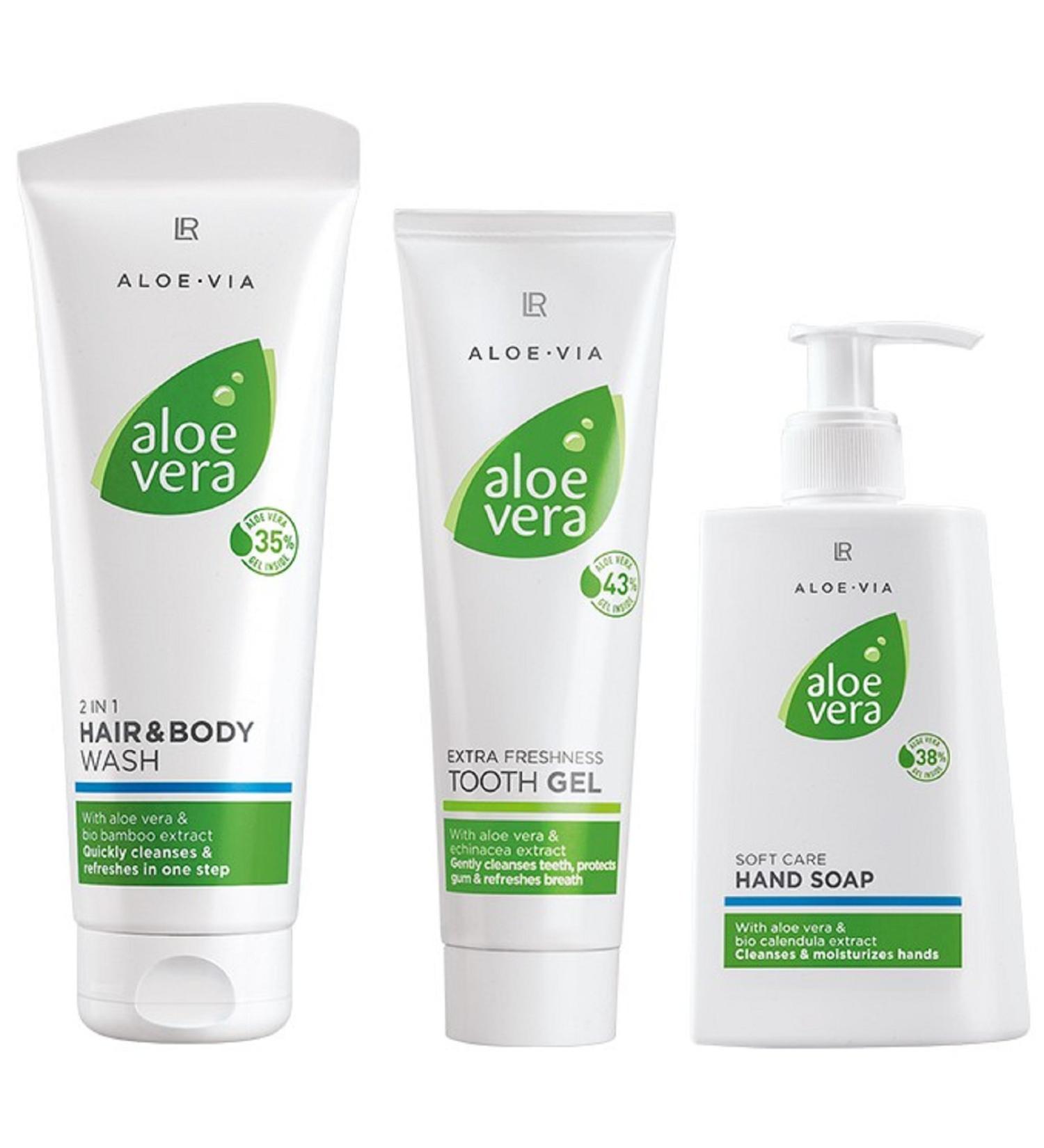 LR Aloe Via Aloe Vera Hygiene Kit (250ml Shampoo, Hand Soap, 100ml Tooth Gel)