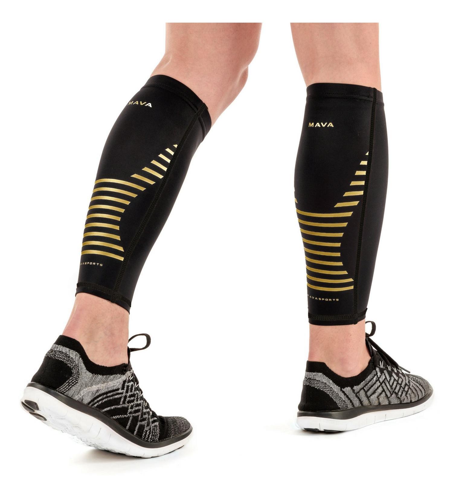 Mava Sports Calf Sleeves Compression for Runners - Unisex Gold Small | Enhance Performance & Recovery - Buy Online on GoSupps.com