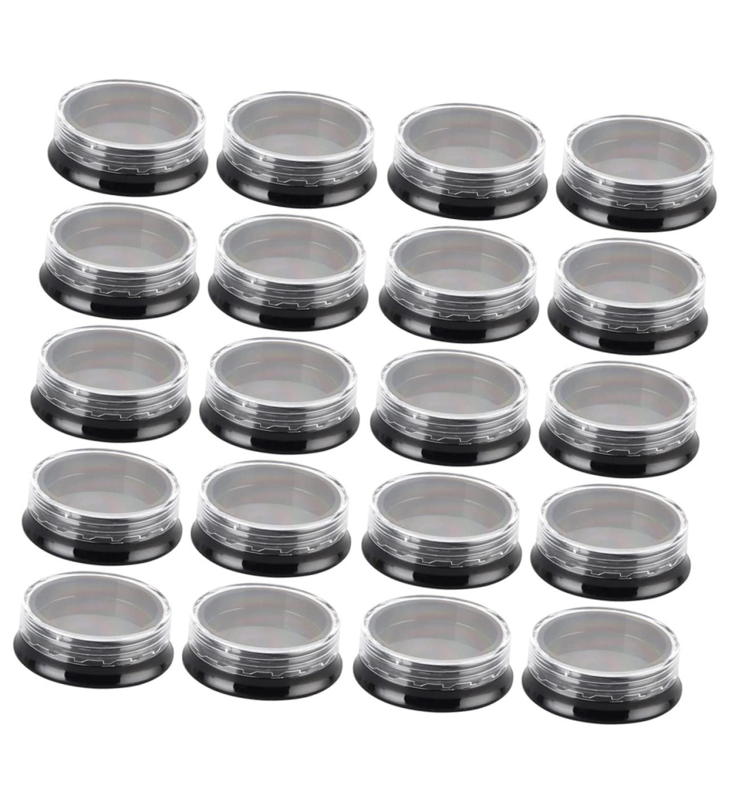 20pcs Eye Shadow Box Nail Accessories Small Containers with Lids Nail Rhinestone Storage Case Grid Black 3.9x3.9cm - Buy Online on GoSupps.com