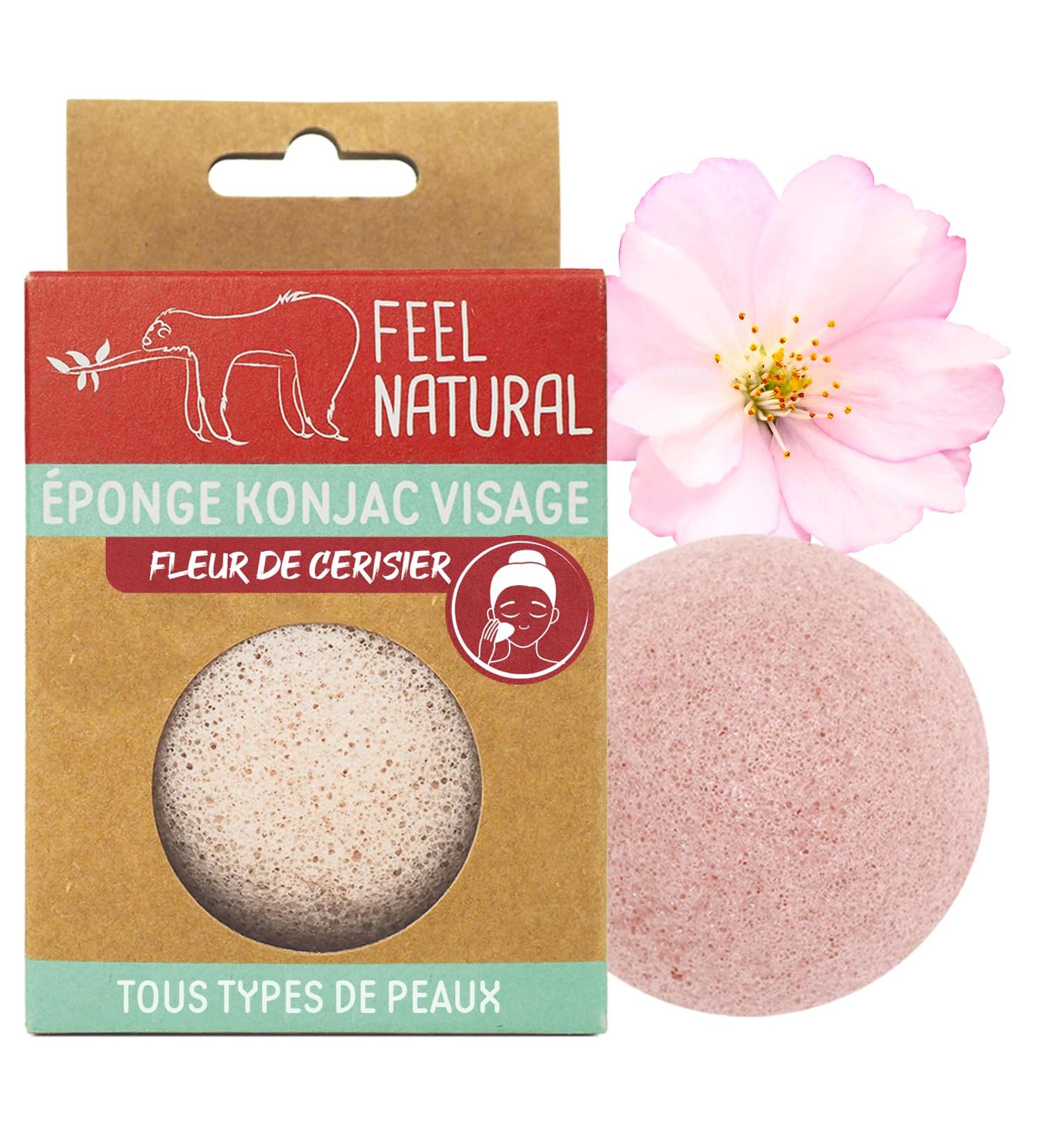 Feel Natural Konjac Sponge - Cherry Blossom | Eco-Friendly Facial Cleanser for Glowing Skin - Buy Online on GoSupps.com