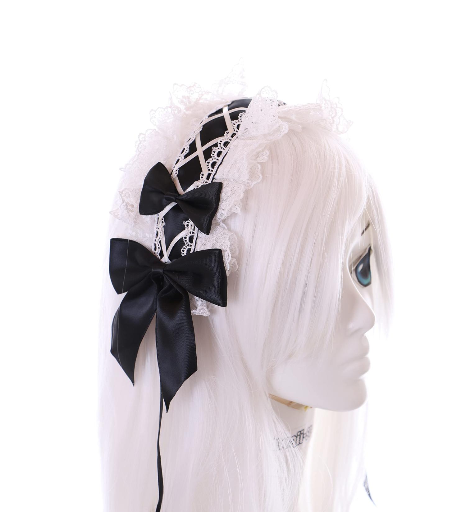 Buy C-05-1 Black Maid Lolita Headband with Bow | Gothic Hair Accessory for Stylish International Shipping - Buy Online on GoSupps.com