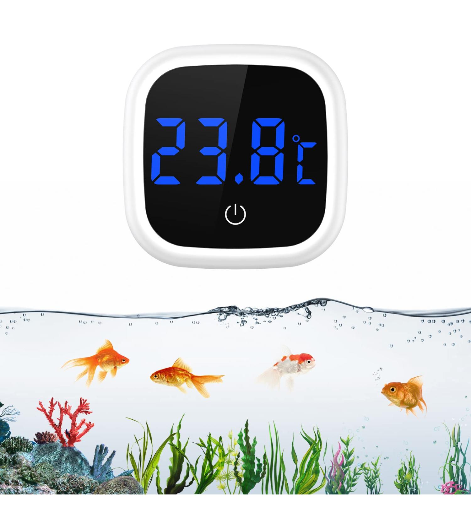 Buy Brifit Mini Digital Aquarium Thermometer - LED Display Touch Screen High Precision for Freshwater & Marine Aquariums - 1 Piece (White) - Buy Online on GoSupps.com