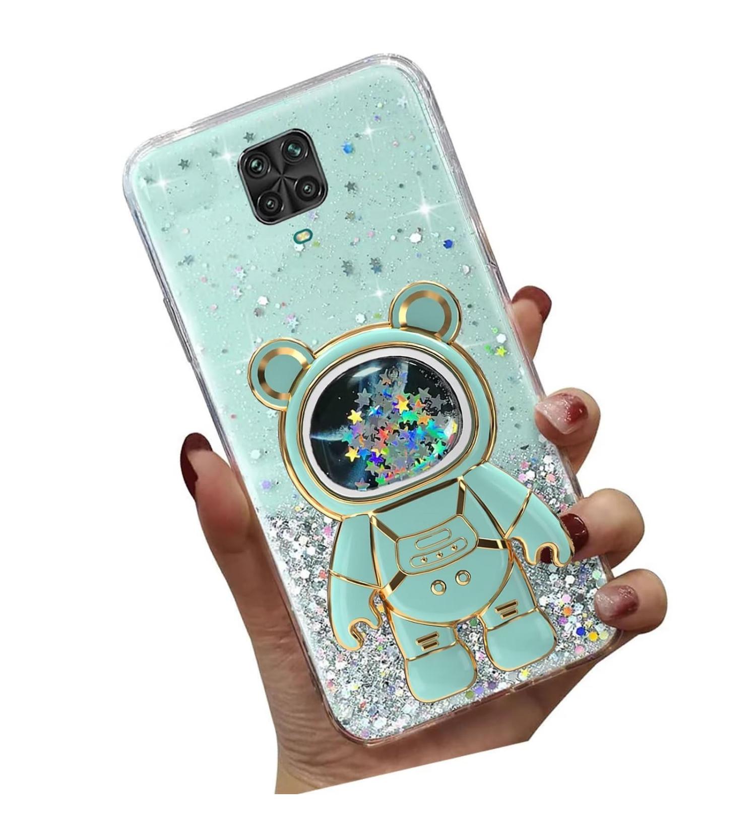 Shop Tivenfezk Nadoli for Xiaomi Redmi Note 9s - Glitter Astronaut Stand Shell Soft Silicone Bling Case - Buy Online on GoSupps.com