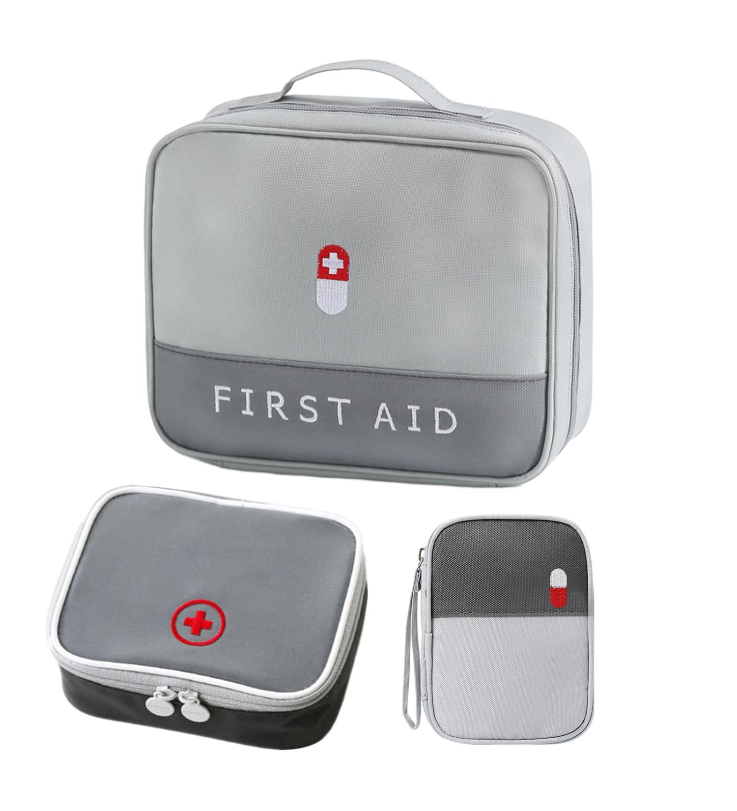 Chenkee Waterproof 3-Piece Medication Bag Set | Large Capacity First Aid Storage for Home Office & Travel - Gray - Buy Online on GoSupps.com