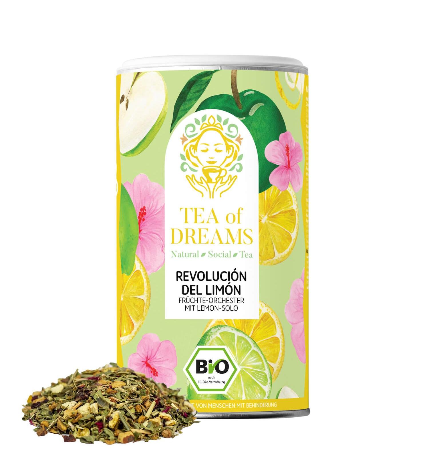  Tea of Dreams "Lemon Revolution" Organic Tea | Hot Lemon | with lemongrass apple and lemon balm | Loose Leaf Tea | 120 g - Buy Online on GoSupps.com