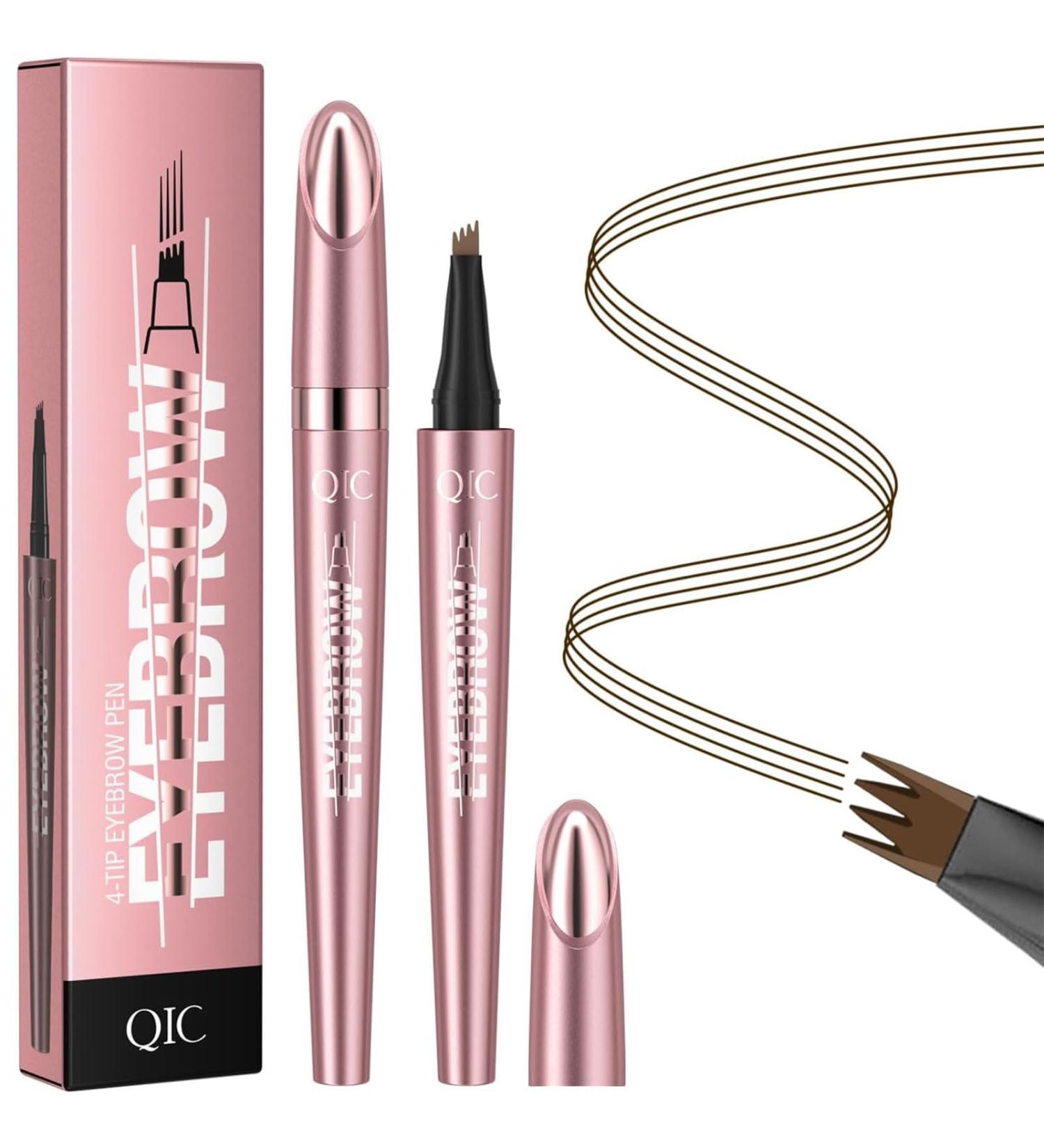 Fogrime Four-Head Split Liquid Eyebrow Pencil - Waterproof Long-Lasting Smudge-Proof - Ideal for Makeup Beginners - Convenient and Natural-Looking - 4 Colors Available (Dark coffee) - Buy Online on GoSupps.com