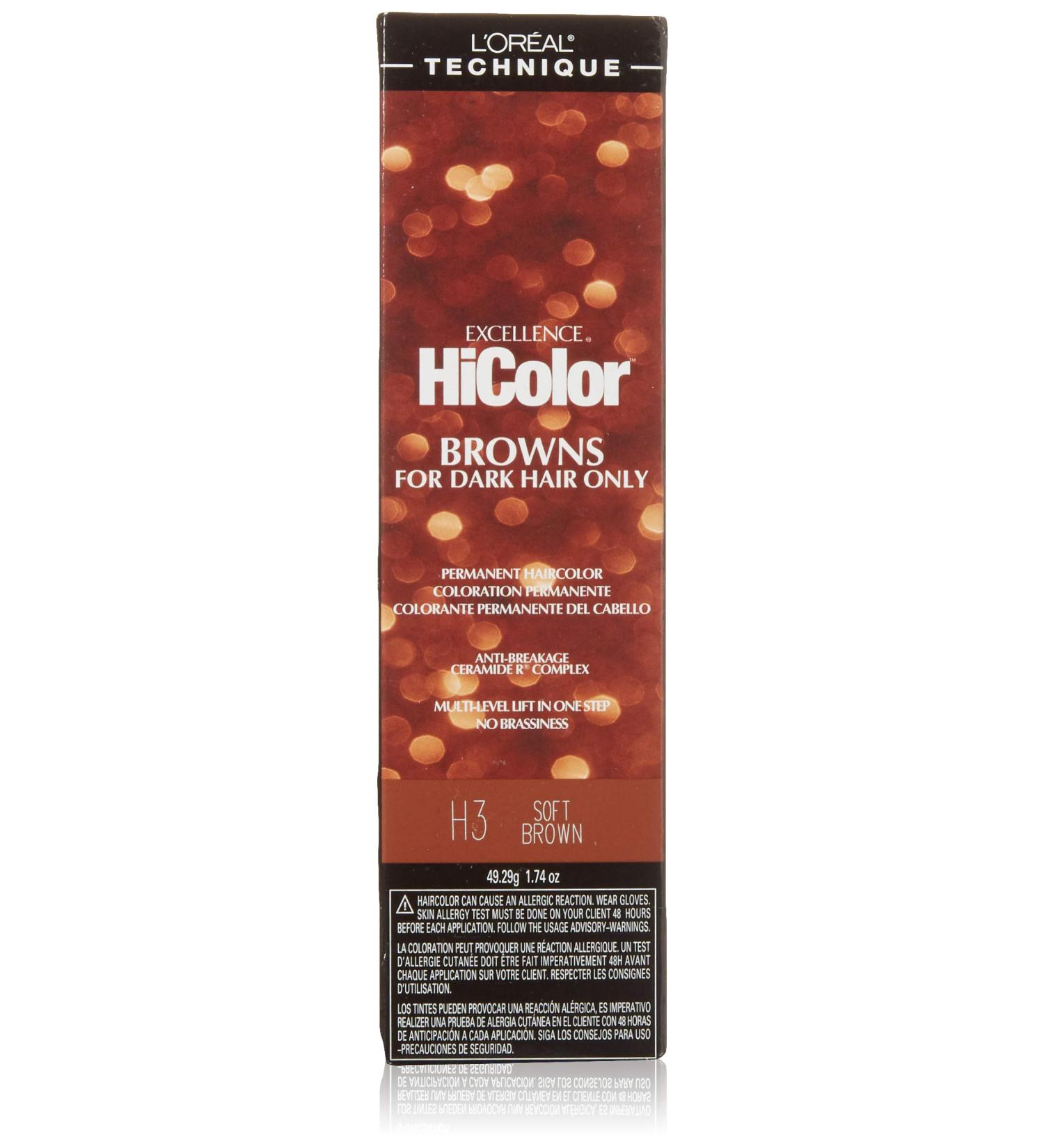 L'Oreal Paris Excellence HiColor Haircolor Soft Brown 1.74 oz - Vibrant and Long-Lasting Formula - Buy Online on GoSupps.com
