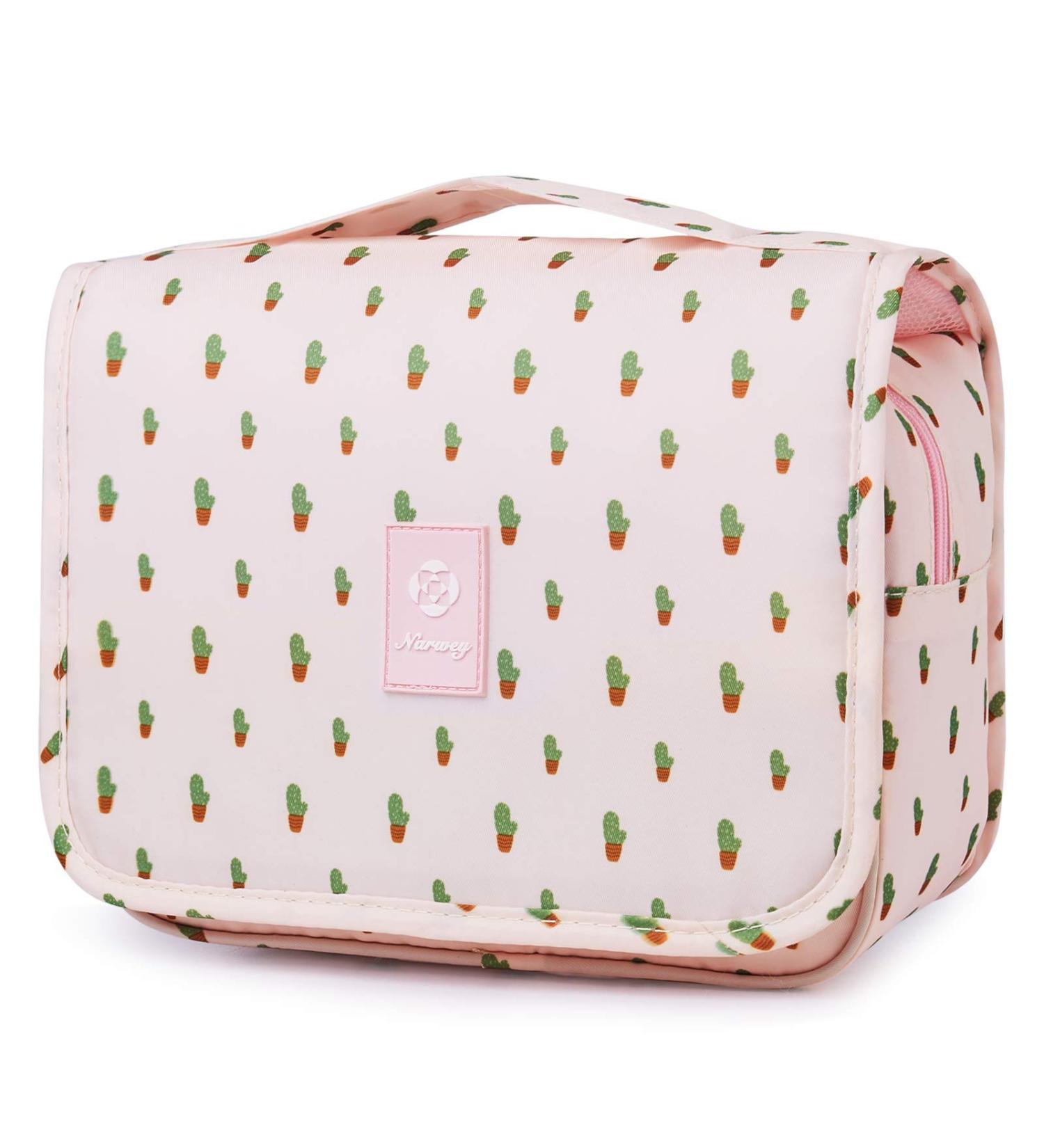 Narwey Hanging Toiletry Bag for Women Travel Makeup Bag Organizer Toiletries Bag for Travel Size Cosmetics Essentials Accessories (Cactus) A-Cactus - Buy Online on GoSupps.com