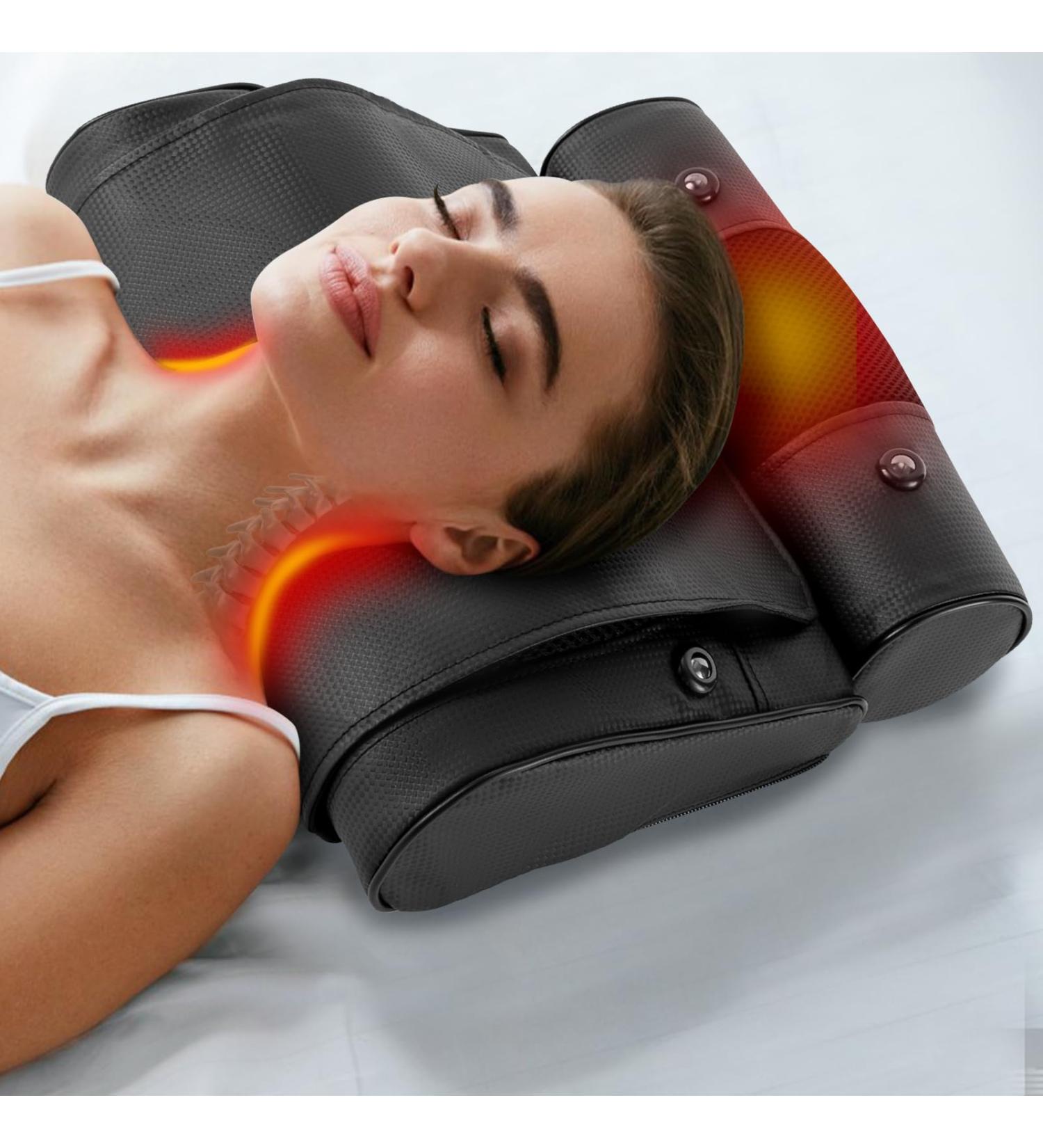 Shiatsu Neck Massage Device - 10 Massage Heads 3D Modes & Timer for Muscle Pain Relief - Black - Buy Online on GoSupps.com