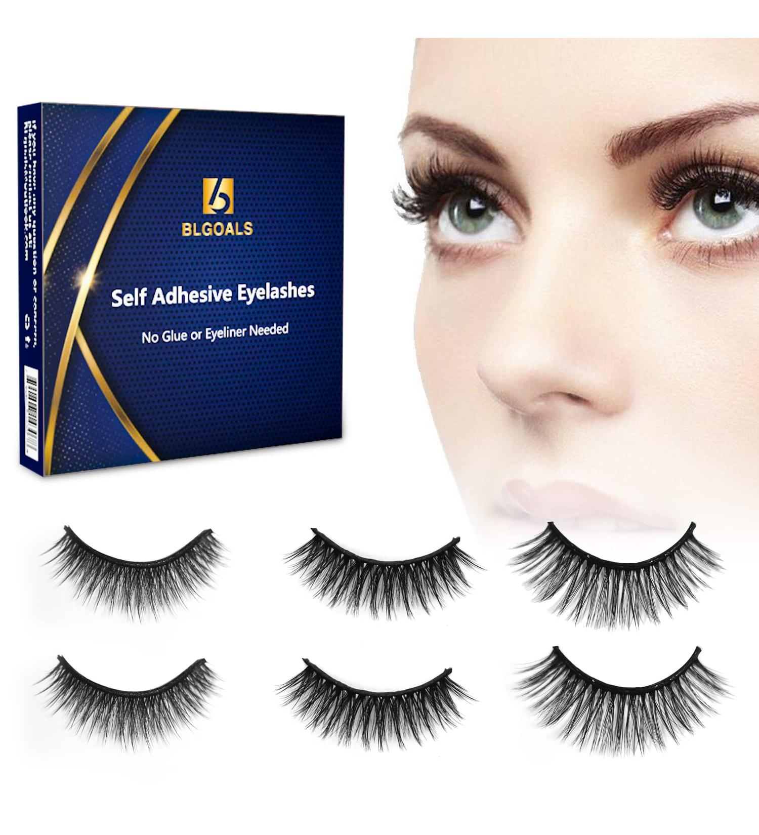 Reusable Self Adhesive Eyelashes - Easy 3 Sec Application, Stable Non-Slip False Lashes - Perfect Gift for Women (3 Pairs) - Buy Online on GoSupps.com