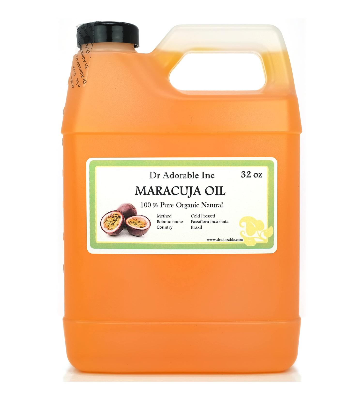 Dr Adorable 32 oz Maracuja Oil - 100% Pure Organic Passionfruit Oil - Cold Pressed Natural Beauty Care - Buy Online on GoSupps.com