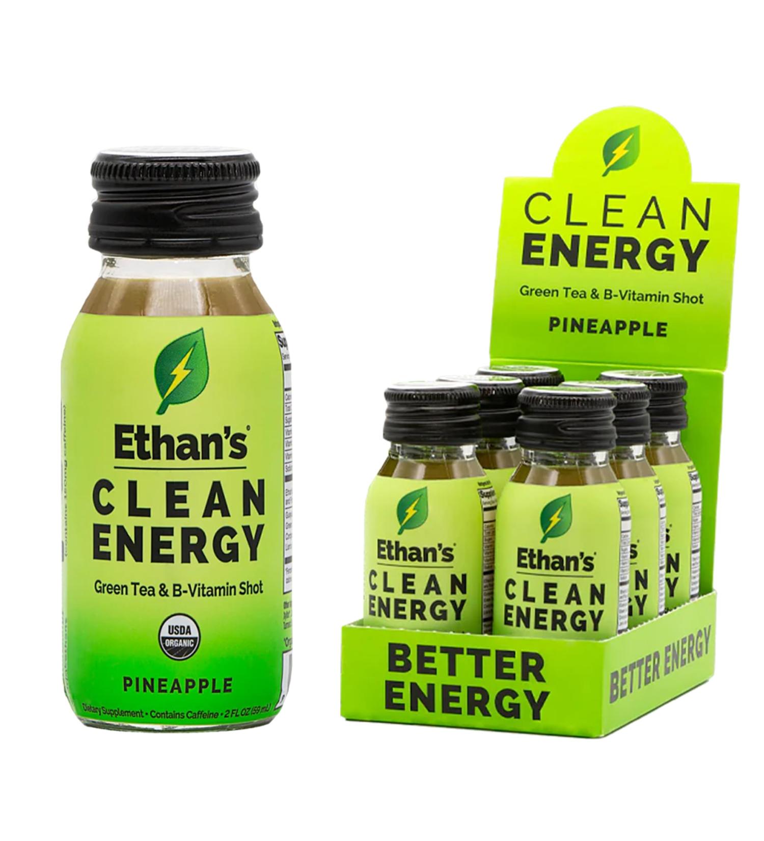 Ethan's Organic Clean Energy Shots Pineapple Sugar Free Natural Pre-Workout Focus Boost Gluten Free Vegan B6 & B12 Vitamin C with Green Tea Extract and Guayusa (6 Pack of 2oz Shots) Pineapple 2 Fl Oz (Pack of 6) - Buy Online on GoSupps.com
