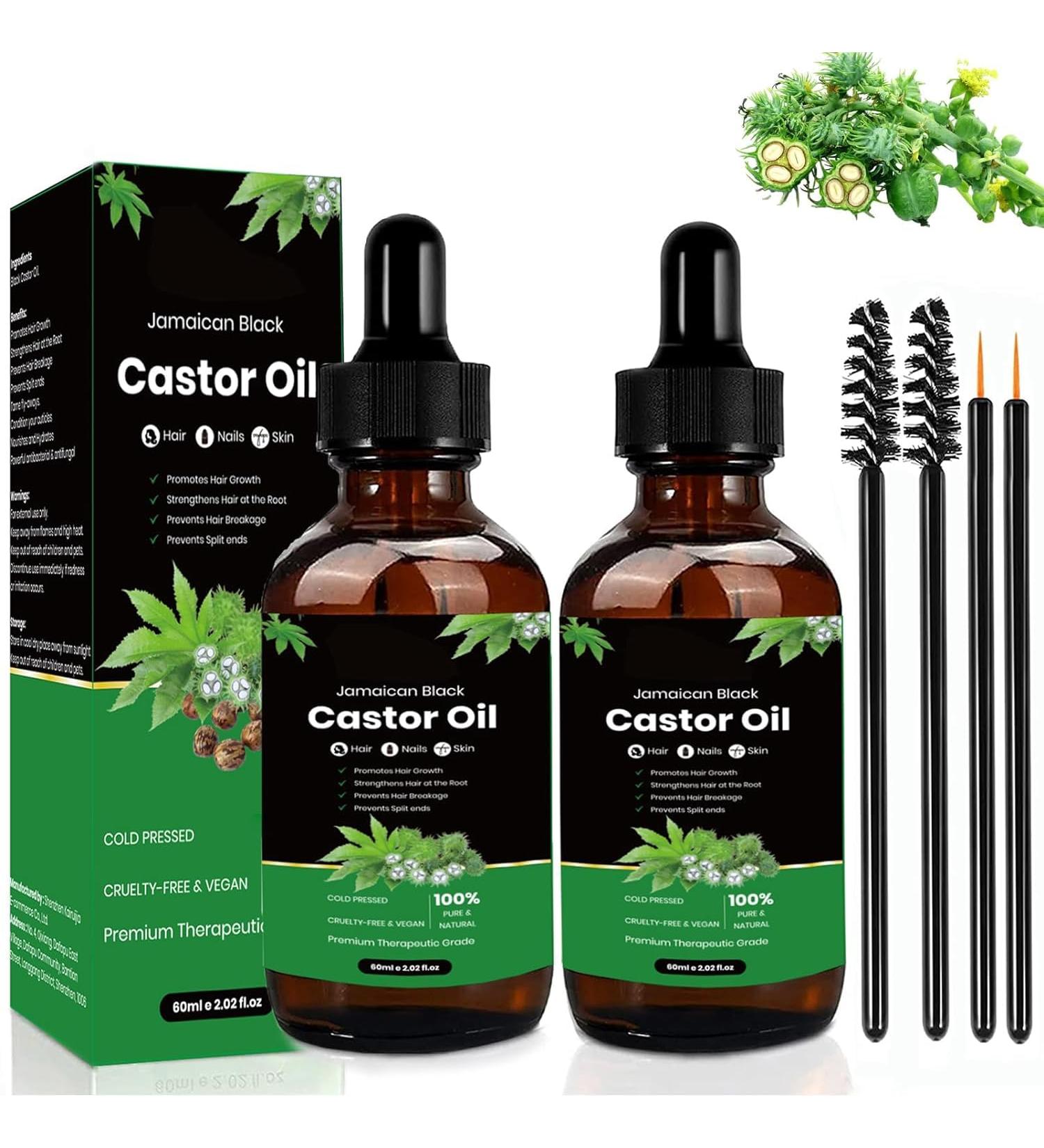 KAIYOCA 2 Pack Jamaican Black Castor Oil for Hair Growth 100 Pure Cold Pressed Castor Oil for Hair Eyelashes Eyebrows Aromatherapy Massage Oil - Buy Online on GoSupps.com