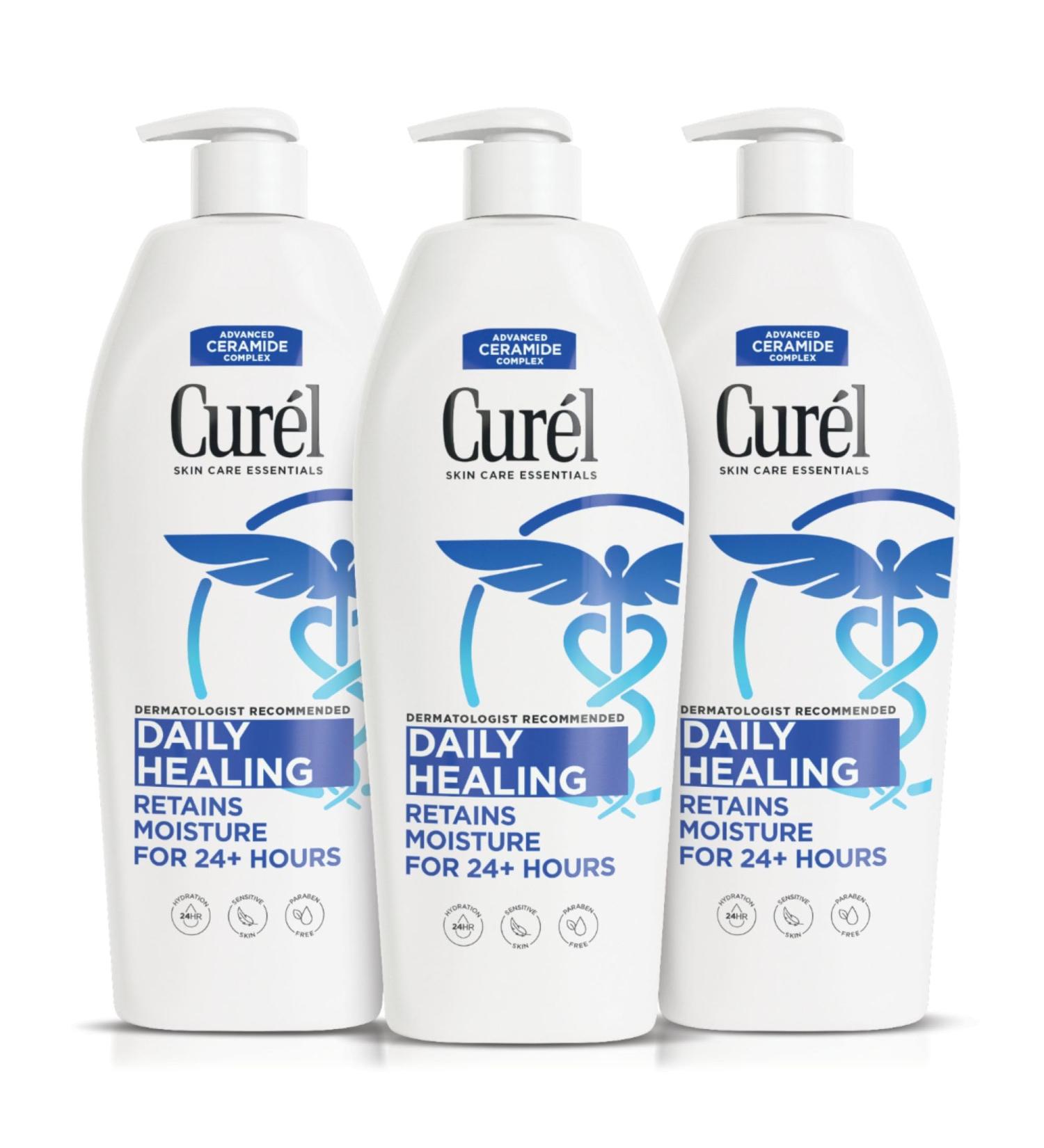 Curel Daily Healing Body Lotion for Dry Skin Hydrating Body Lotion with Advanced Ceramides Complex Dermatologist Recommended 13 Oz Pack of 3 - Buy Online on GoSupps.com