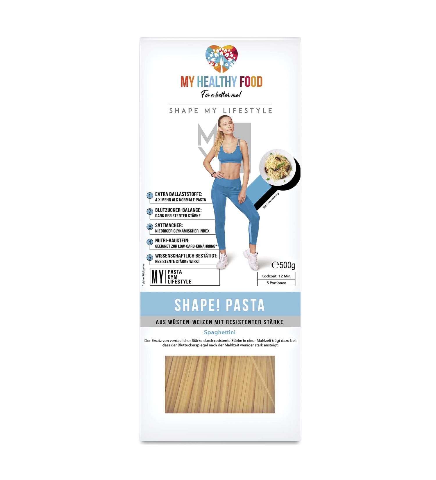 Shape!Pasta Spaghettini - Healthy Protein Pasta High Fiber Low Carb - 500g | International Shipping Available - Buy Online on GoSupps.com
