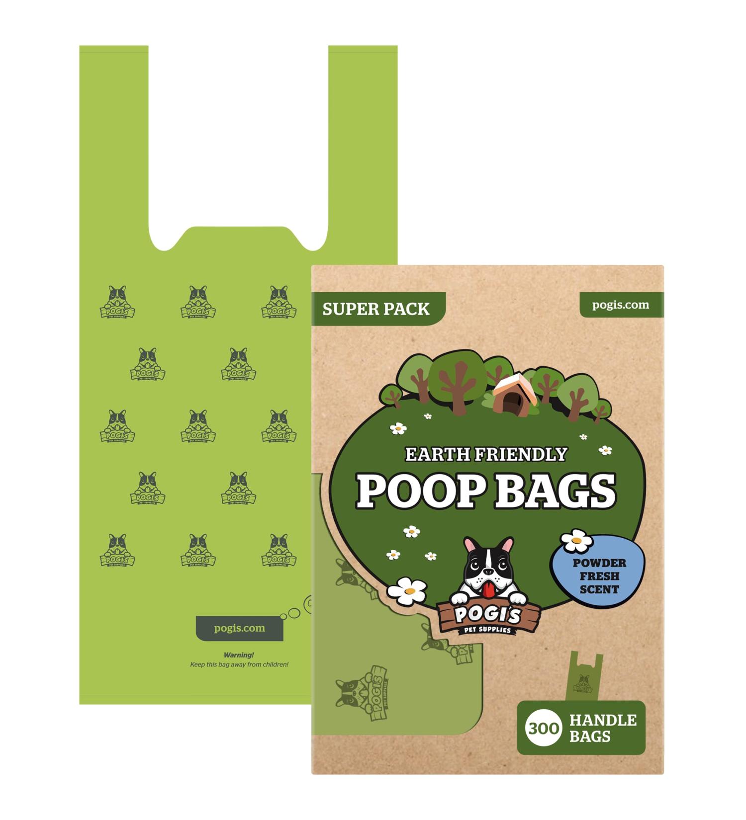 Pogi's Biodegradable Dog Poo Bags with Handles - 300 Dog Bags with Easy-Tie Handles - Ultra Thick Leak-Proof Large Scented Poo Bags for Dogs 1 count (Pack of 300) Scented - Buy Online on GoSupps.com