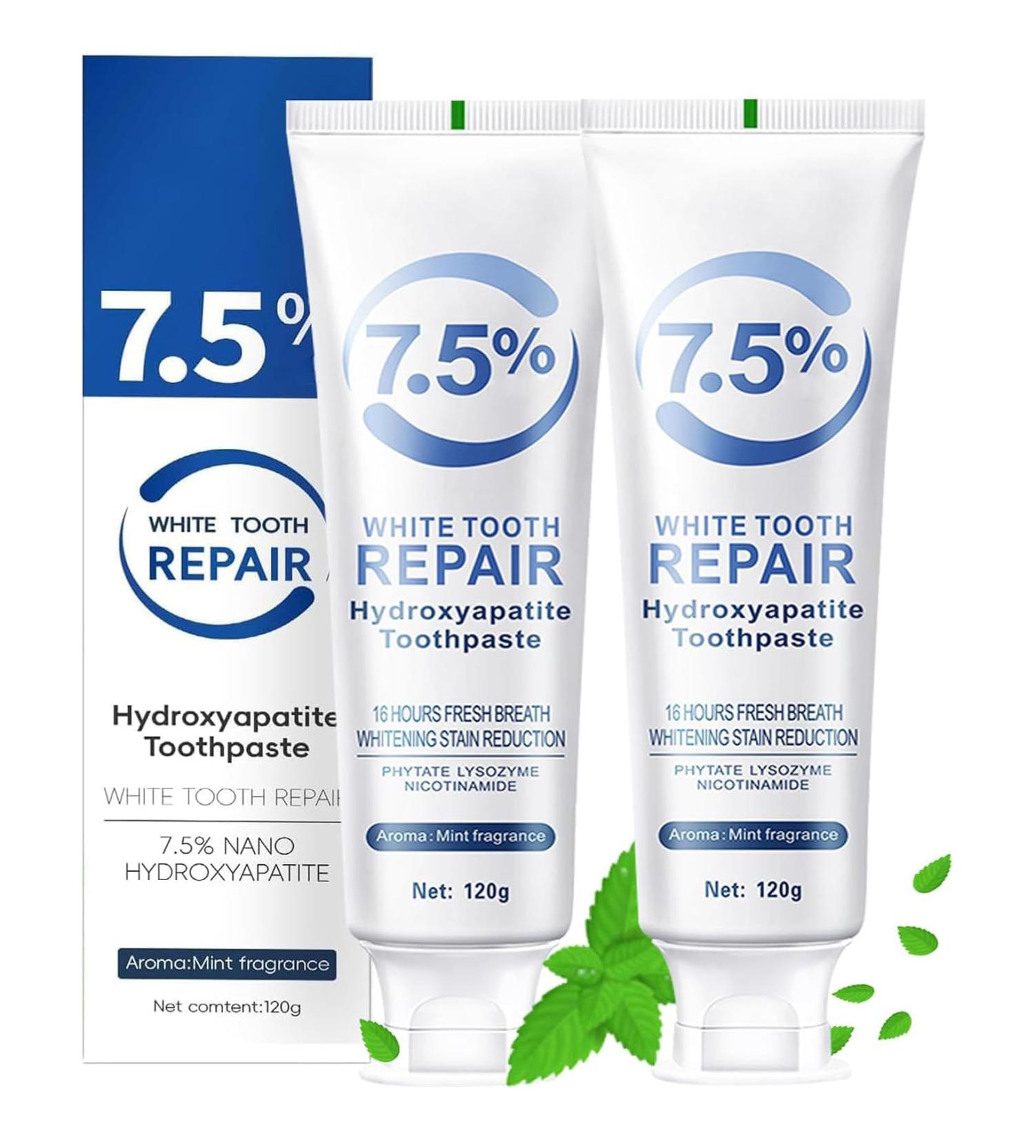 Ayzololo 2 PCS Hydroxyapatite Toothpastes for Enamel Protection and Tooth Strengthening Fresh Mint Flavor Daily Use for Oral Care - Buy Online on GoSupps.com