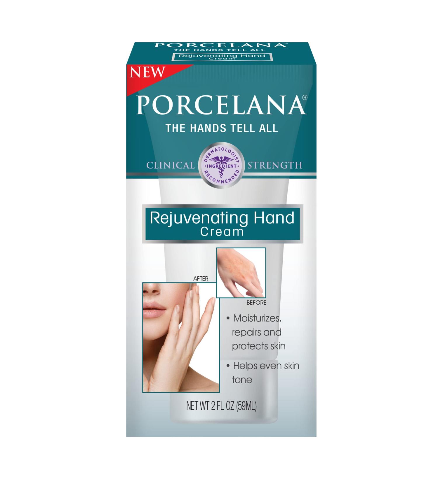 Porcelana Rejuvenating Hand Cream - Moisturizing & Anti-Aging - Evens Skin Tone, Dermatologist Recommended - 2 oz - Buy Online on GoSupps.com
