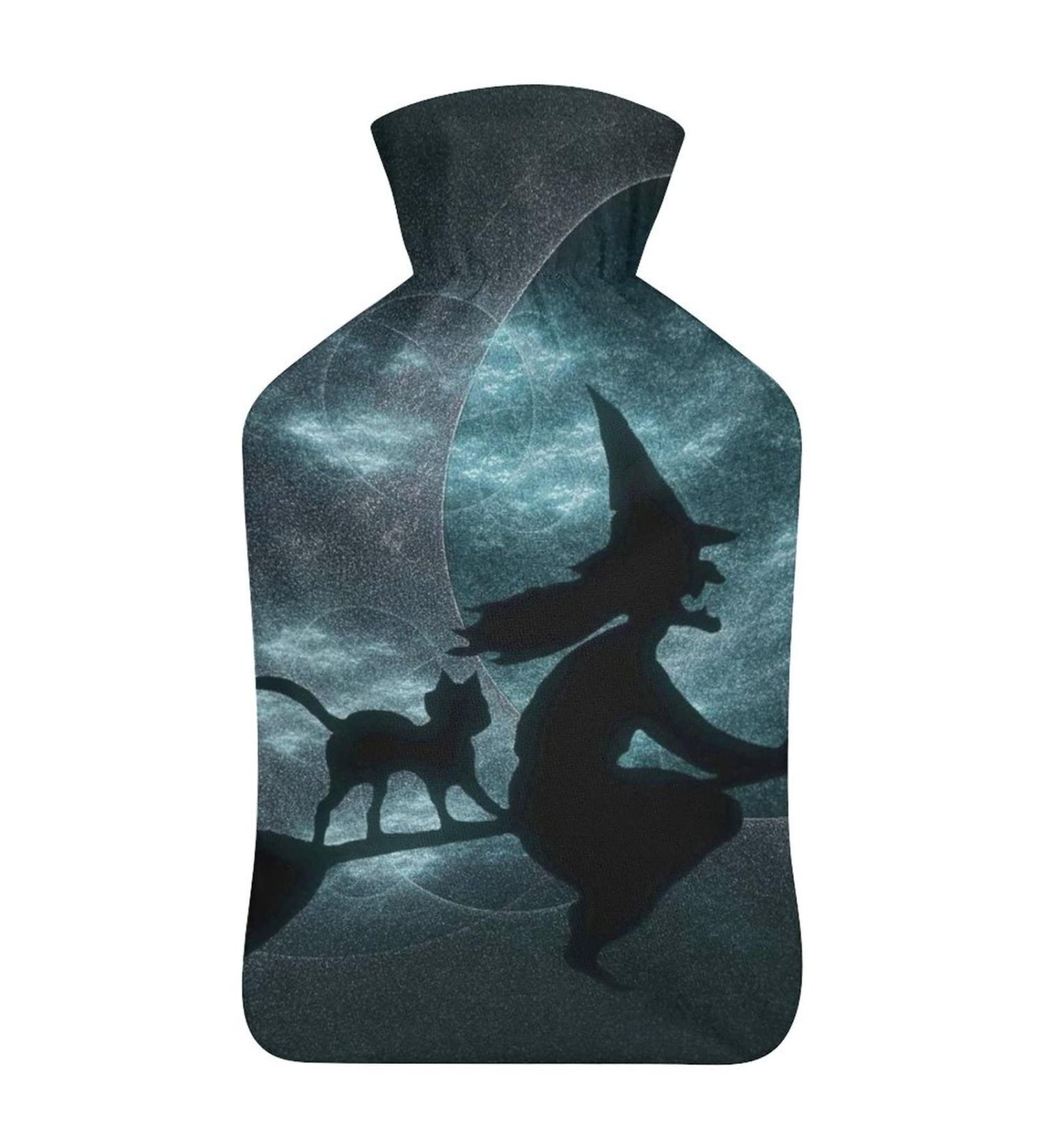 Witch Hot Water Bottle with Plush Cover - Bed Warmer for Adults & Children | 26.5x15.3cm | International Shipping - Buy Online on GoSupps.com