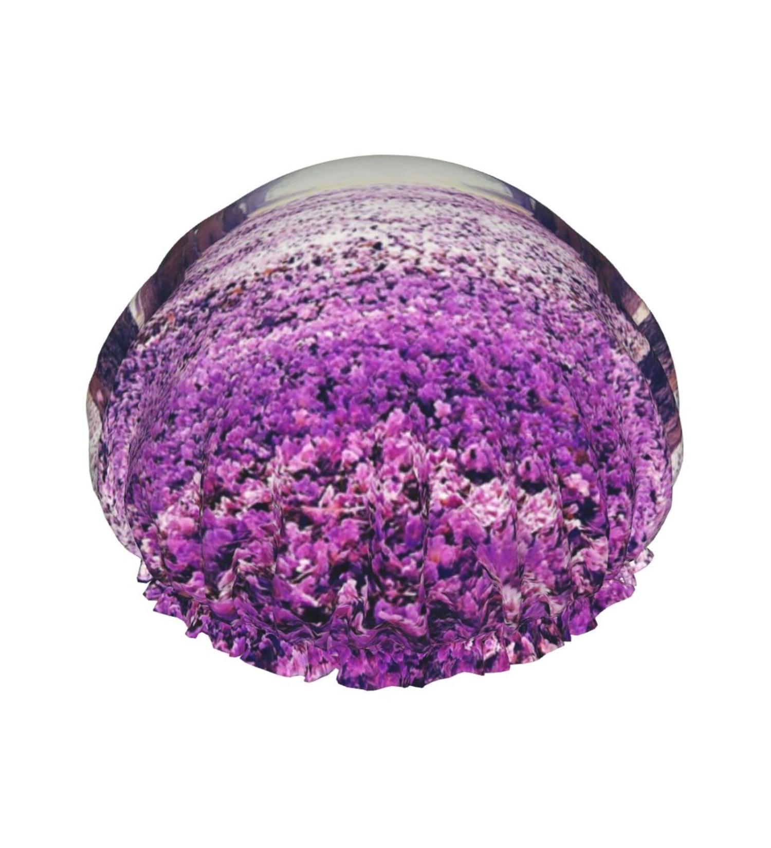 Landscape Flowers Printed Waterproof Shower Cap - Fits All Head Sizes, Ideal for Women with All Hair Textures - Buy Online on GoSupps.com